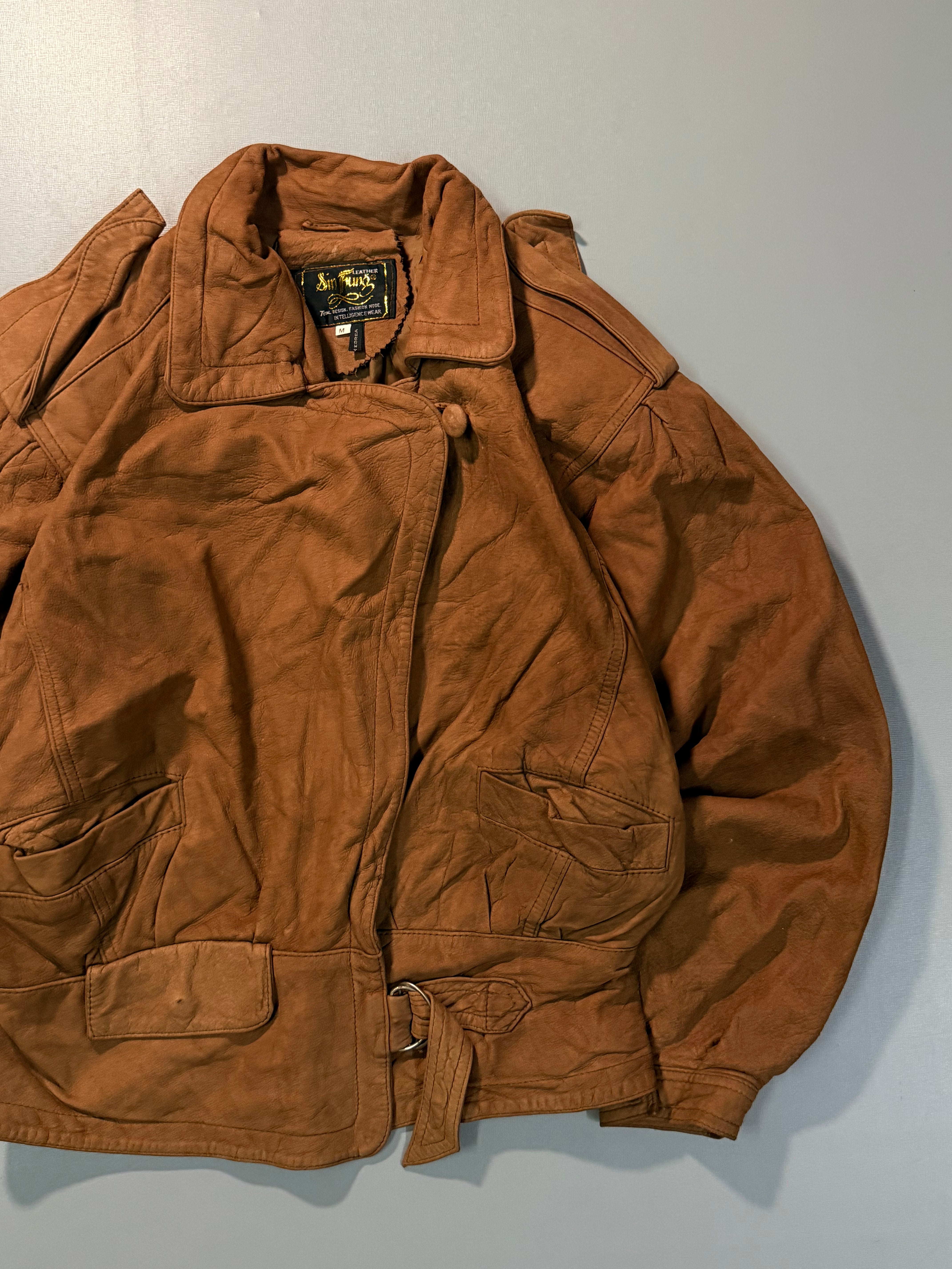 Bomber leather jacket(XS/S)