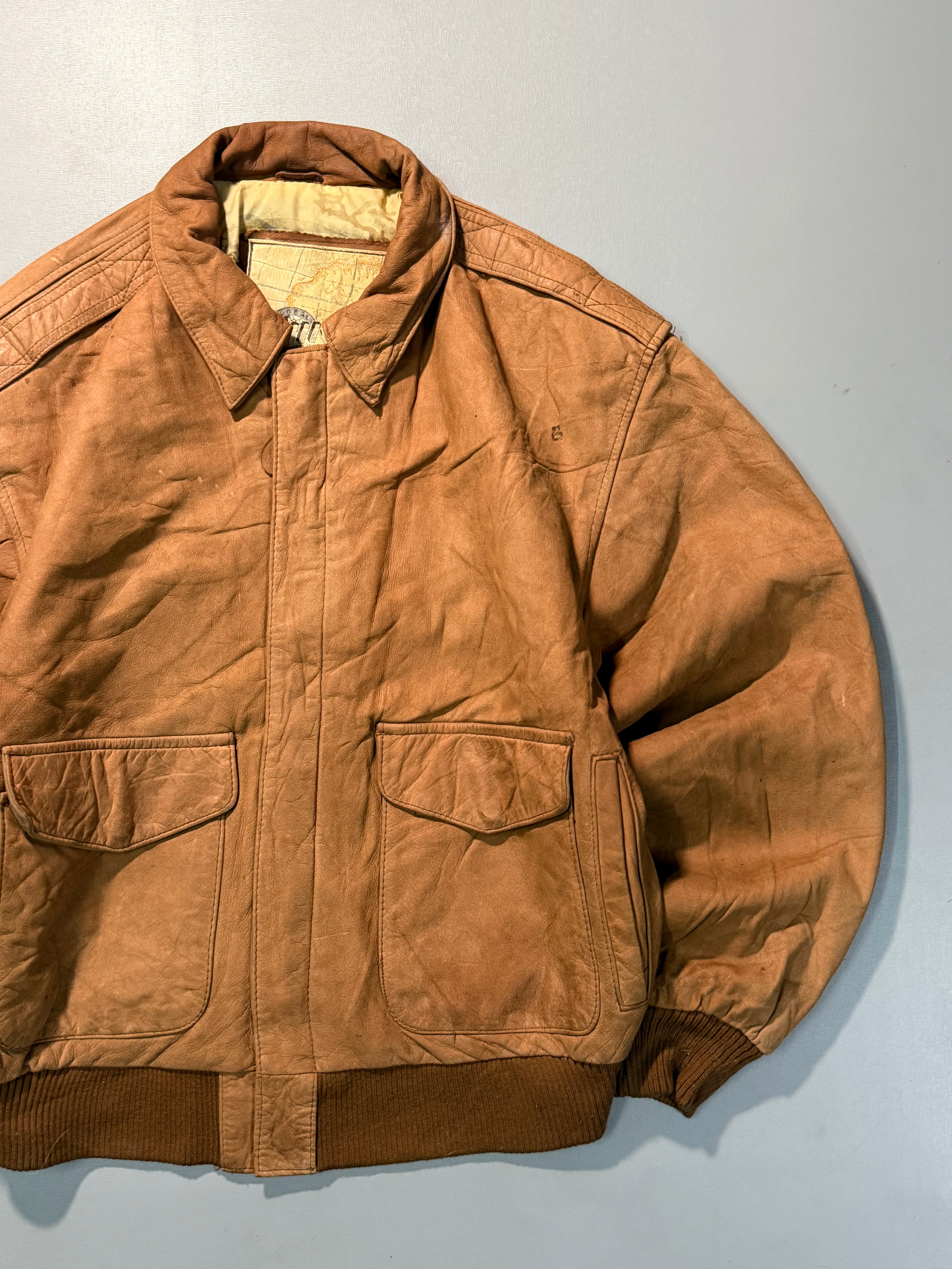 Bomber leather jacket(M/L)