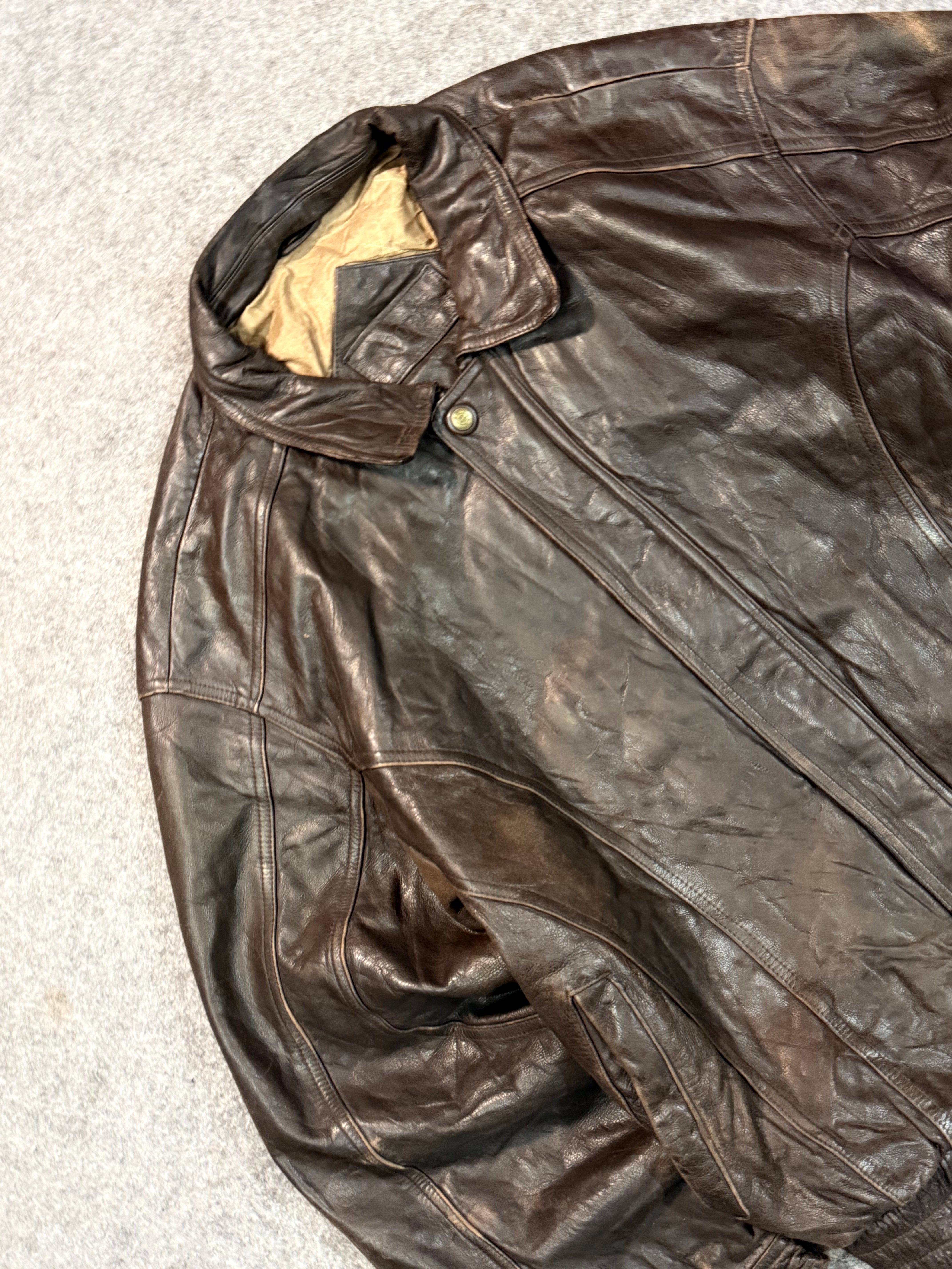 Bomber leather jacket(XL+)