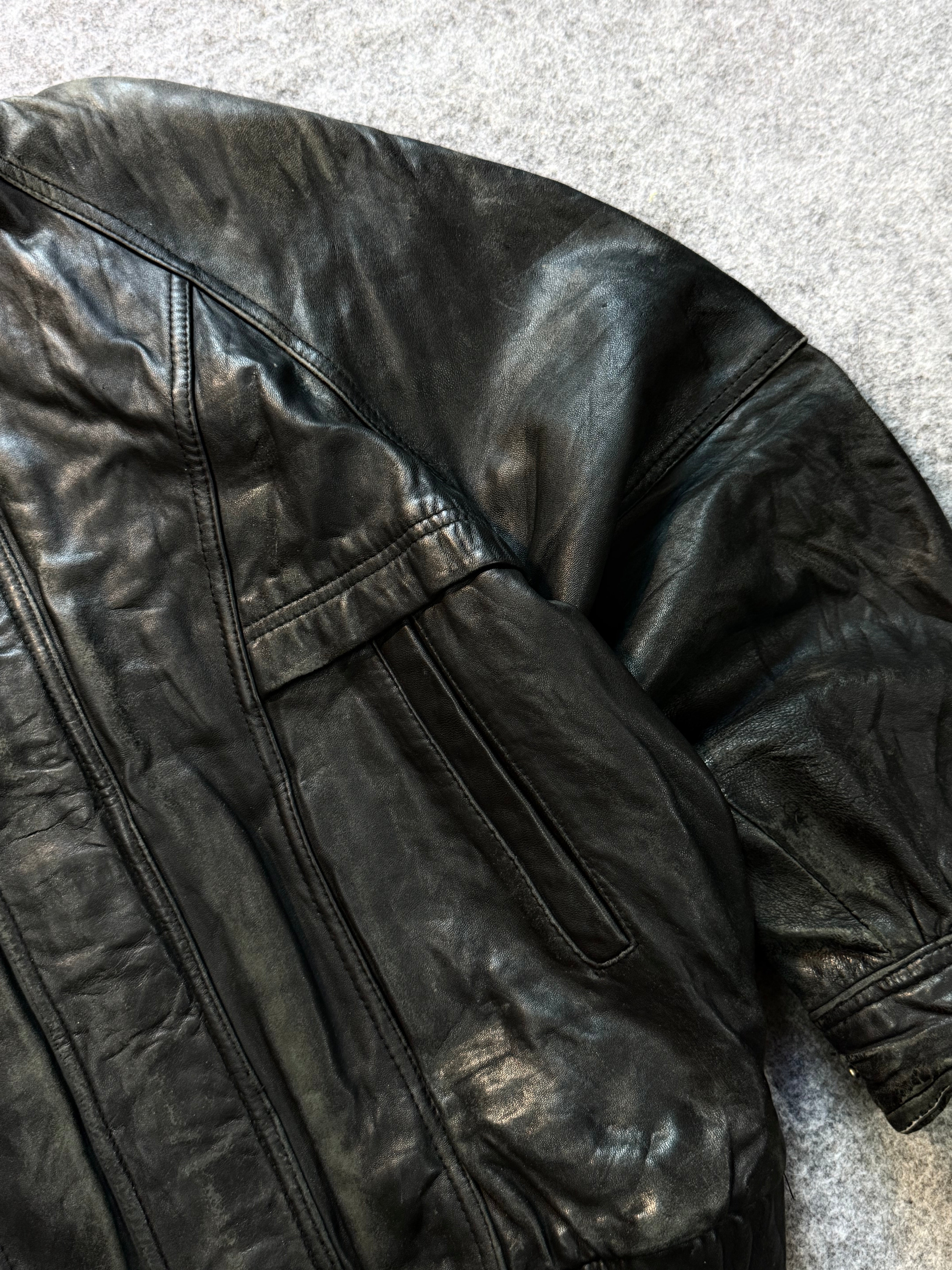 Bomber leather jacket(M/L)