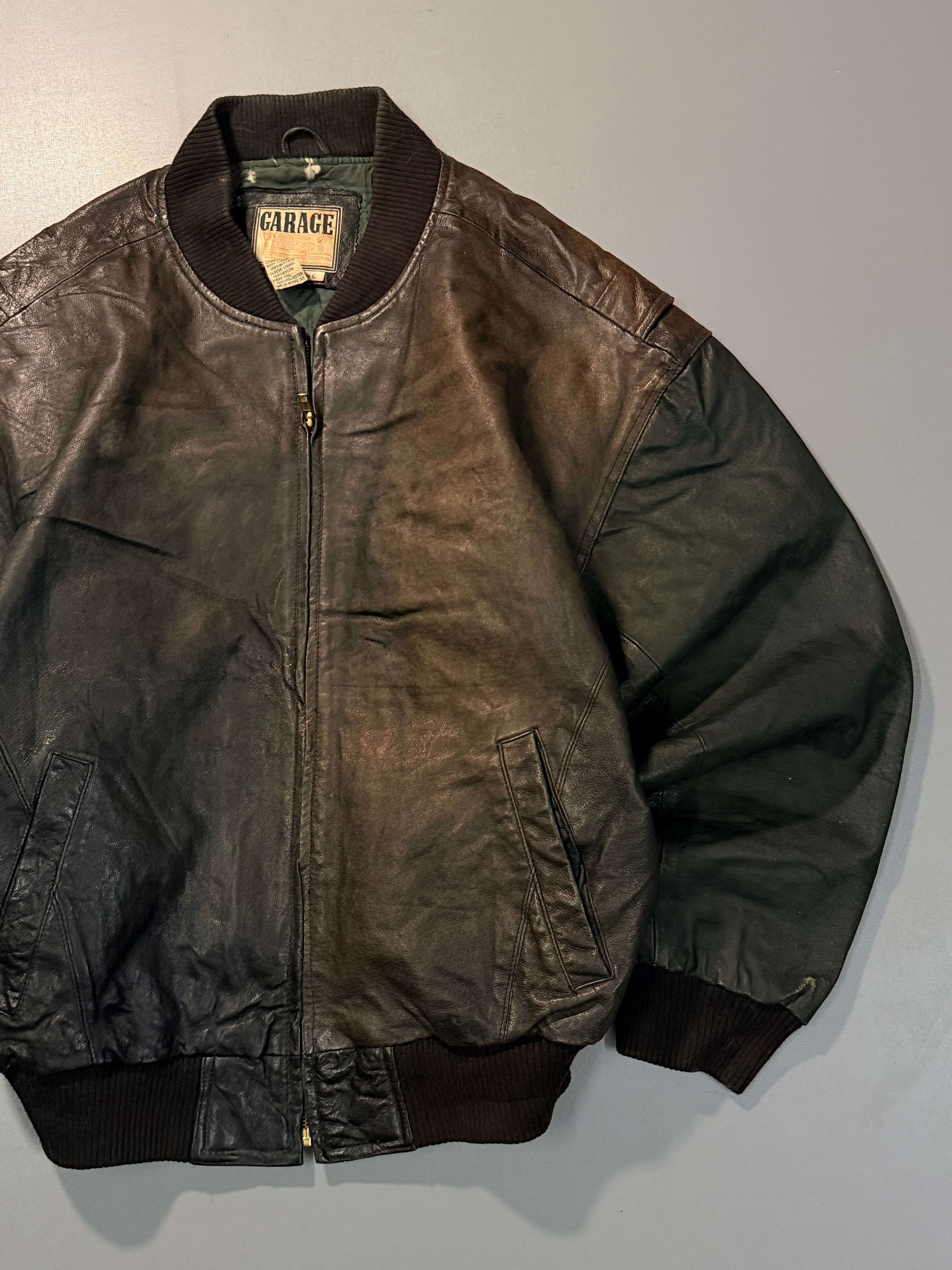 Bomber leather jacket(M/L)