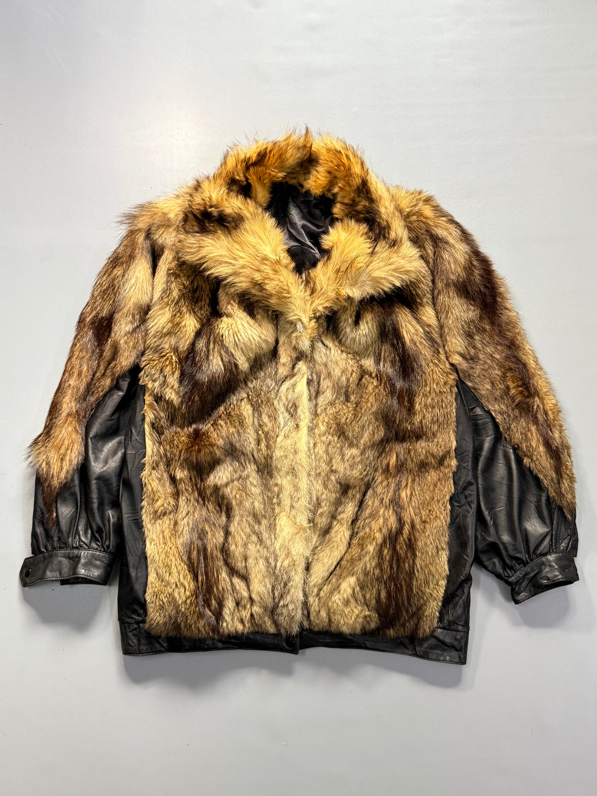 Fur-Leather coat (L/XL)