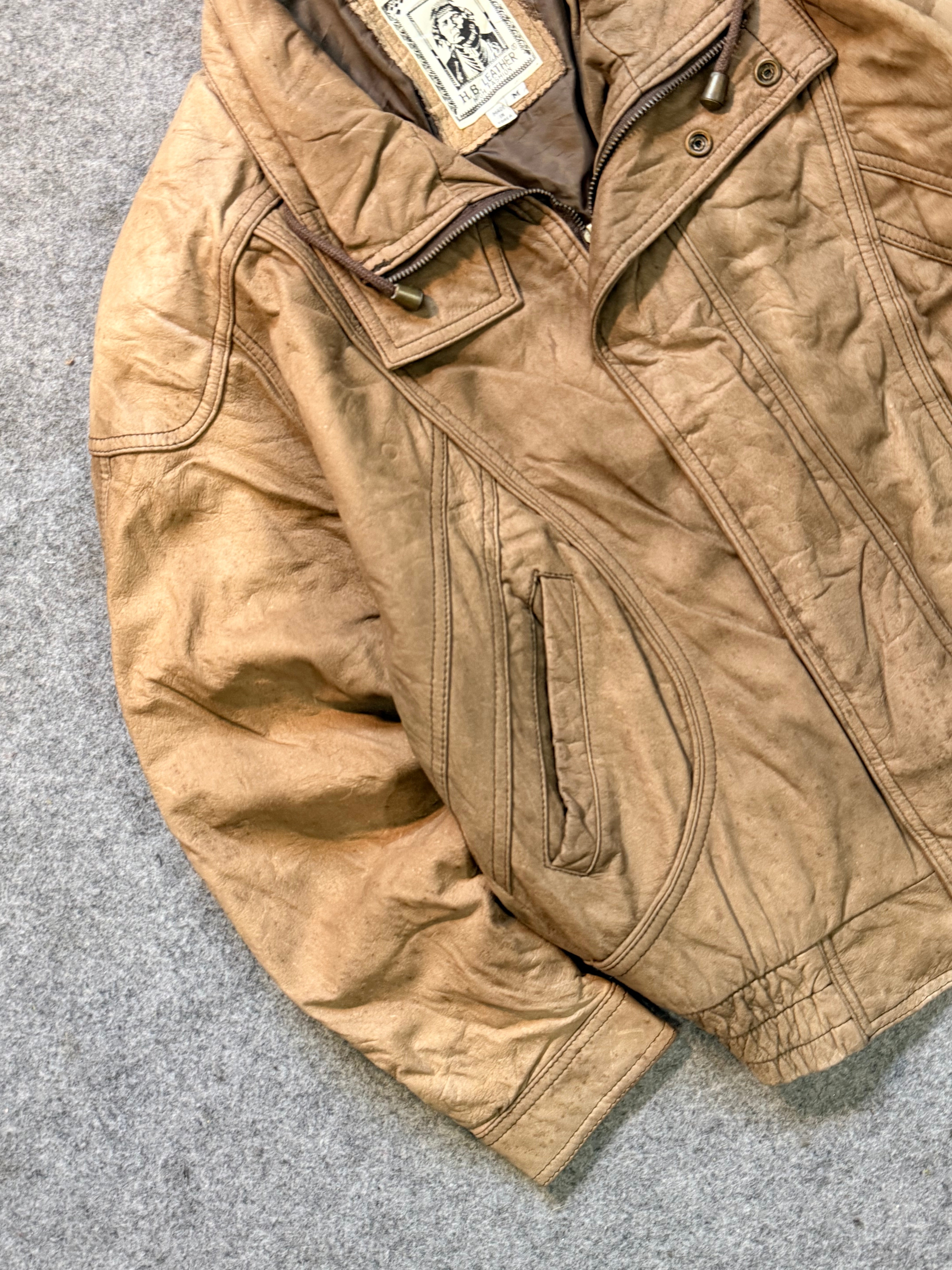 Bomber leather jacket(S/M)