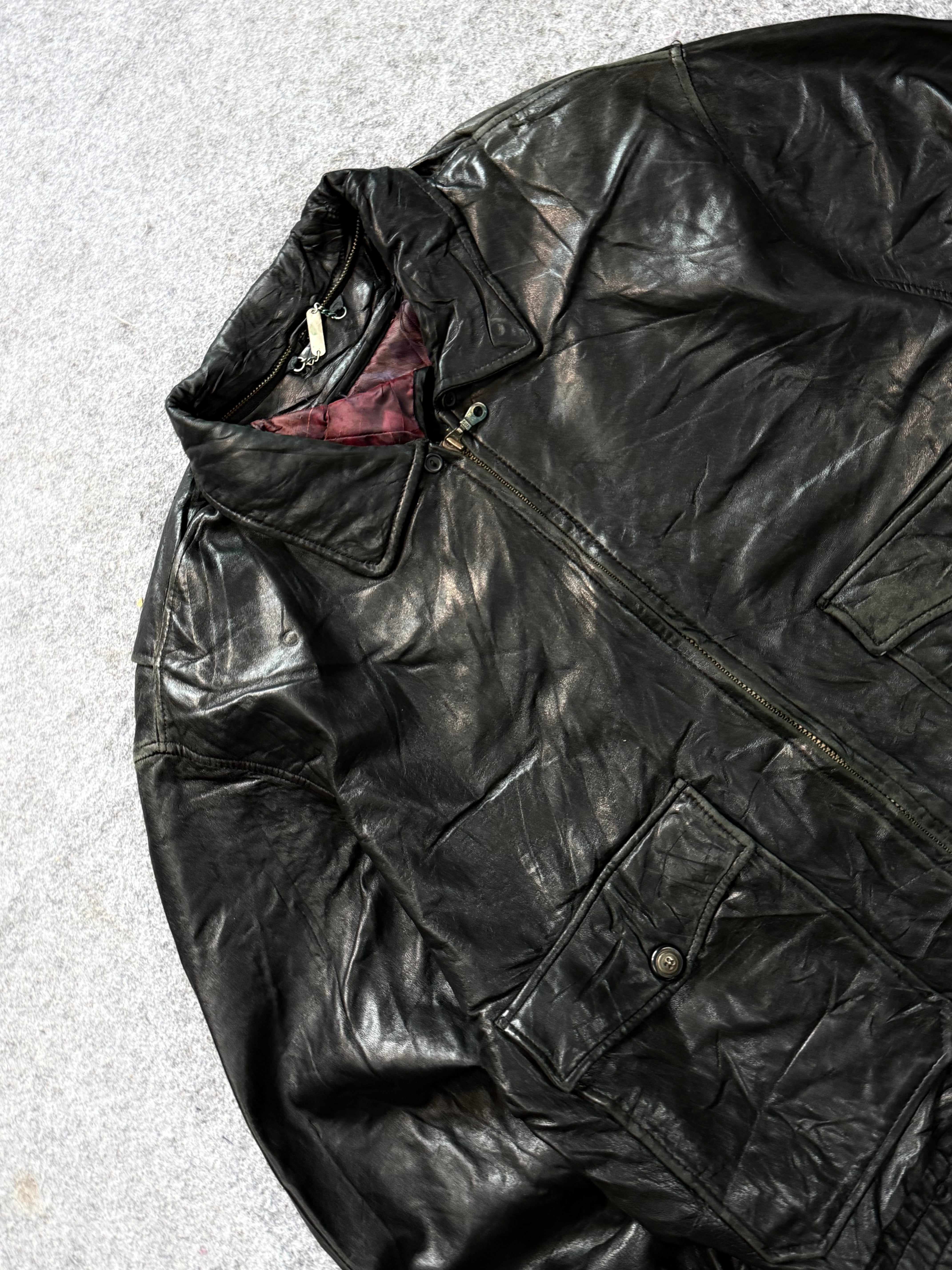 Bomber leather jacket(M/L/XL)