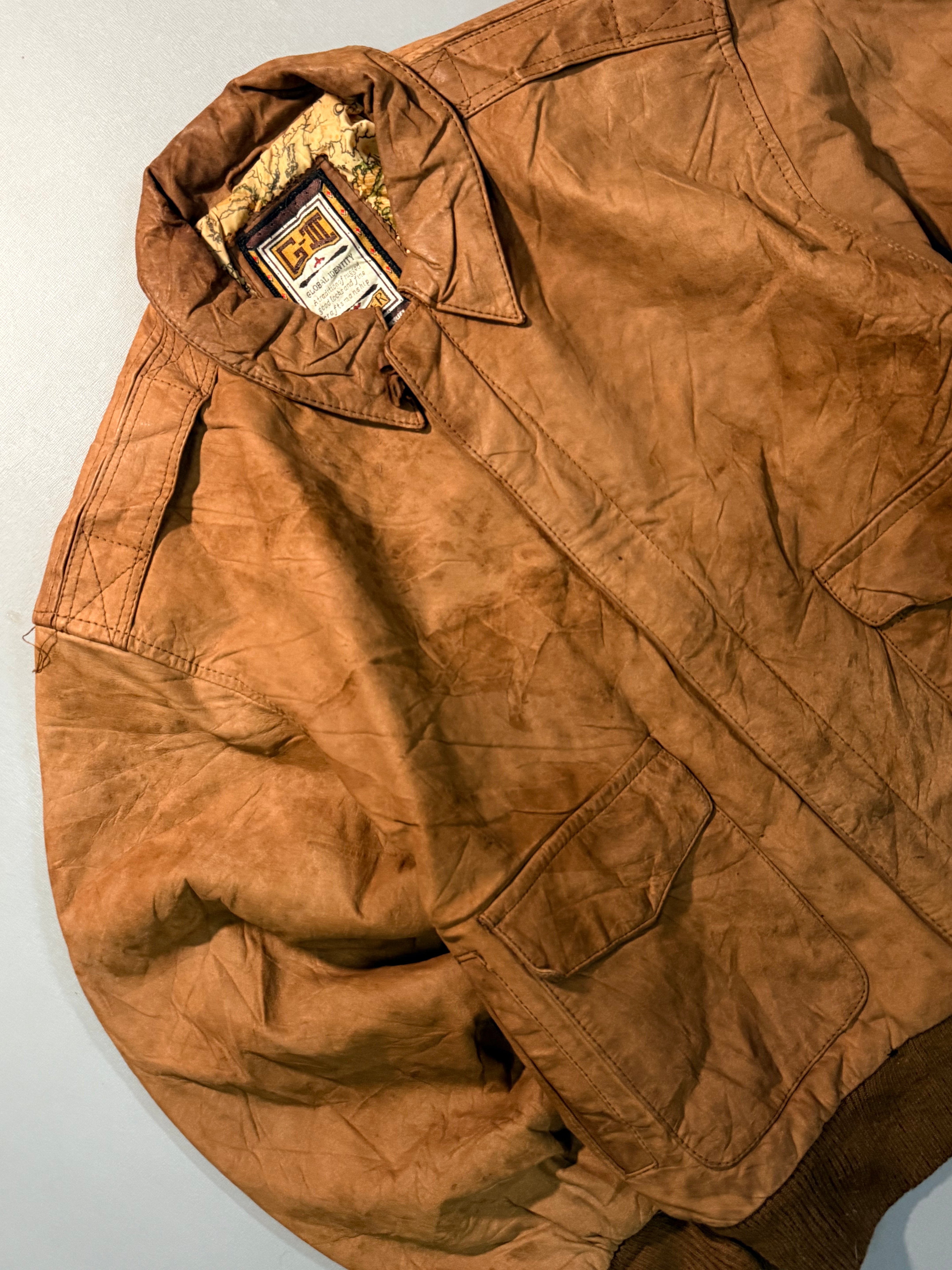 Bomber leather jacket(S/M)