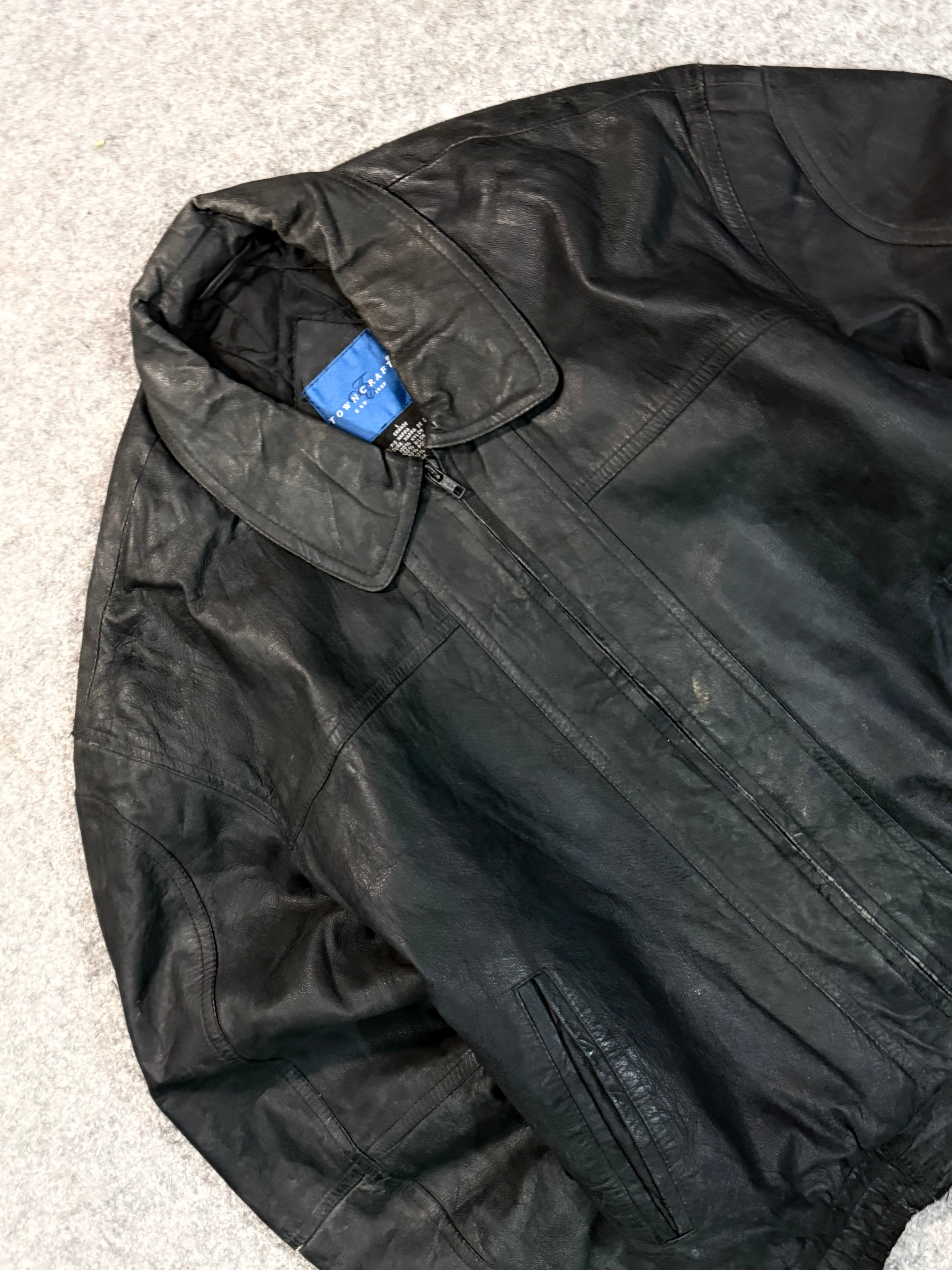 Bomber leather jacket(M/L)