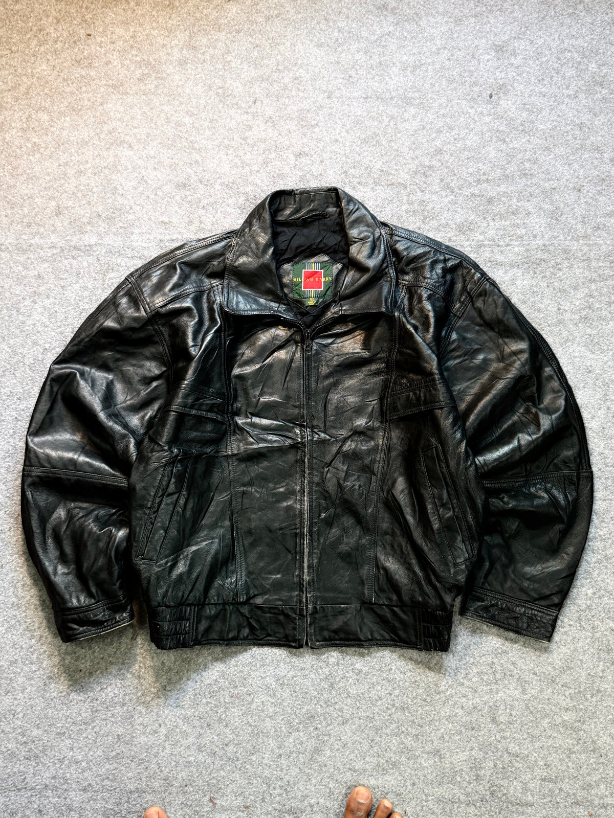 Bomber leather jacket(M/L)