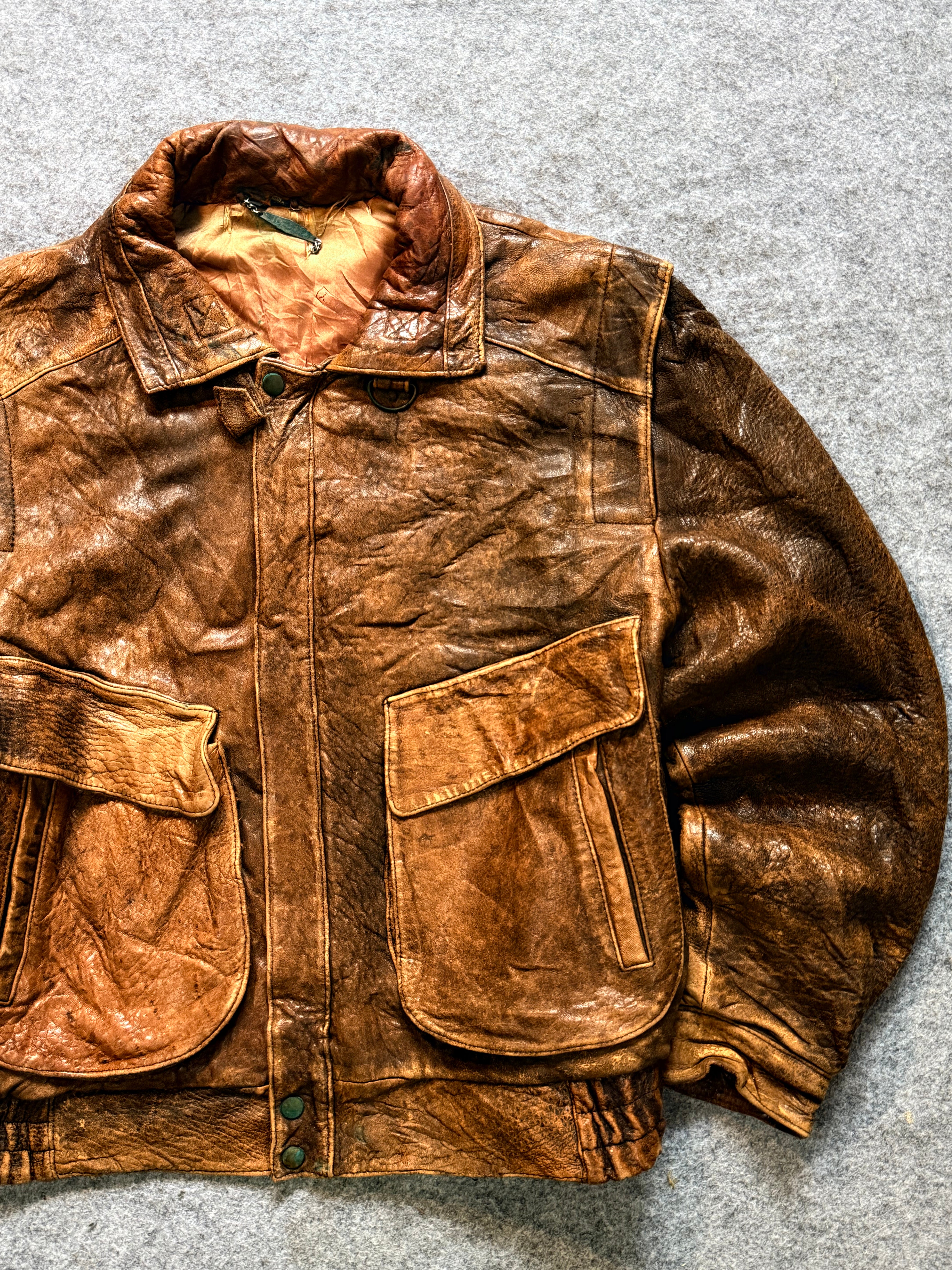 Pilot bomber leather jacket(M/L/XL)
