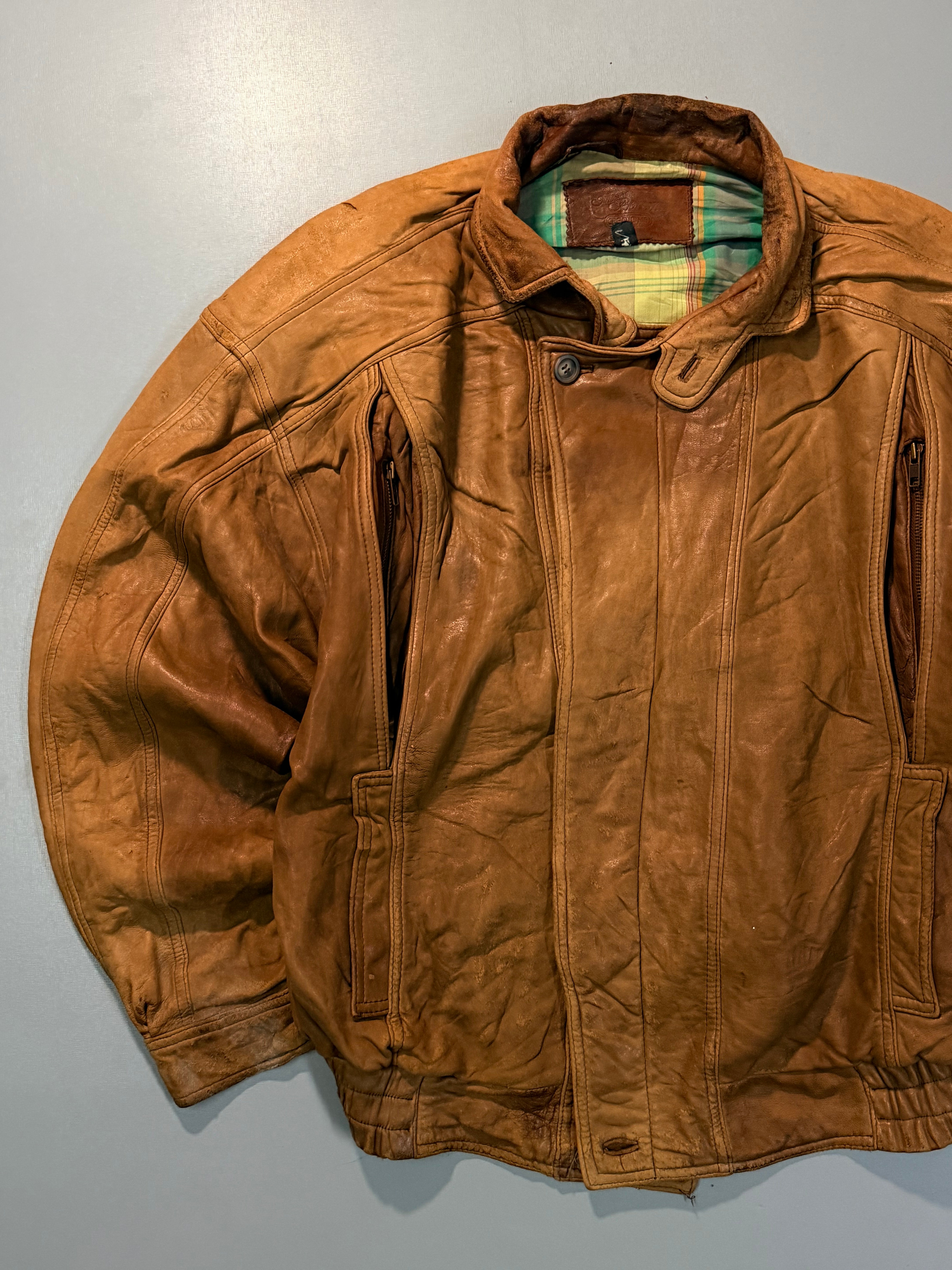 Bomber leather jacket(XL/2XL)