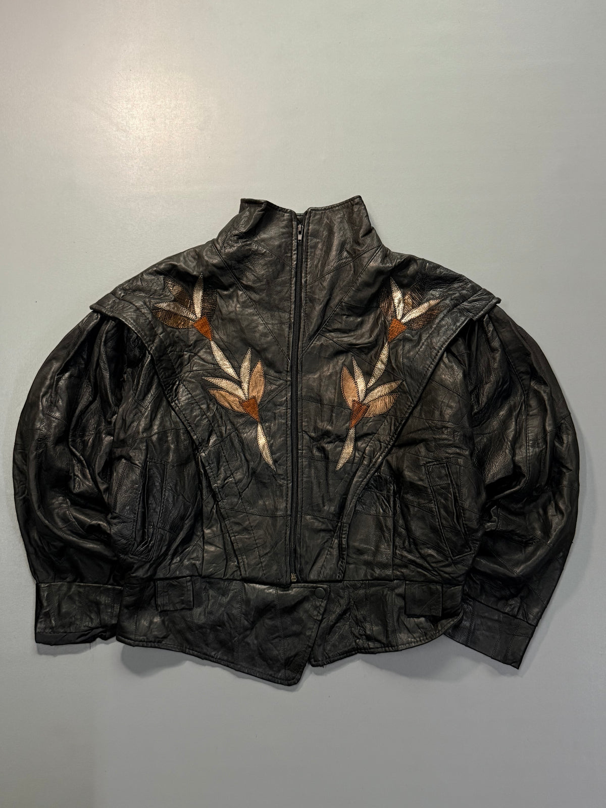 Bomber leather jacket(S/M)