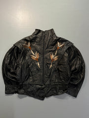Bomber leather jacket(S/M)