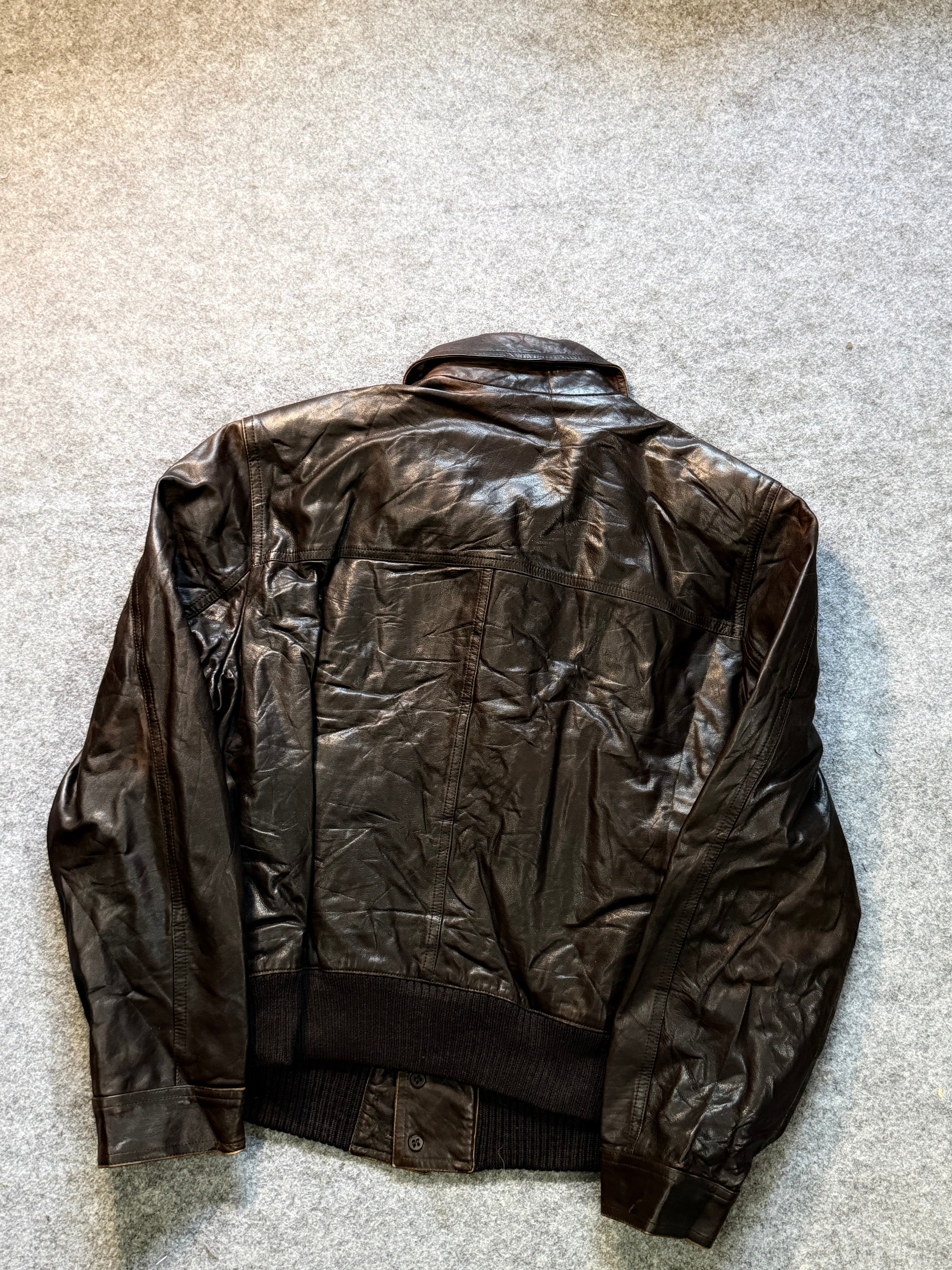 Bomber leather jacket(M/L)