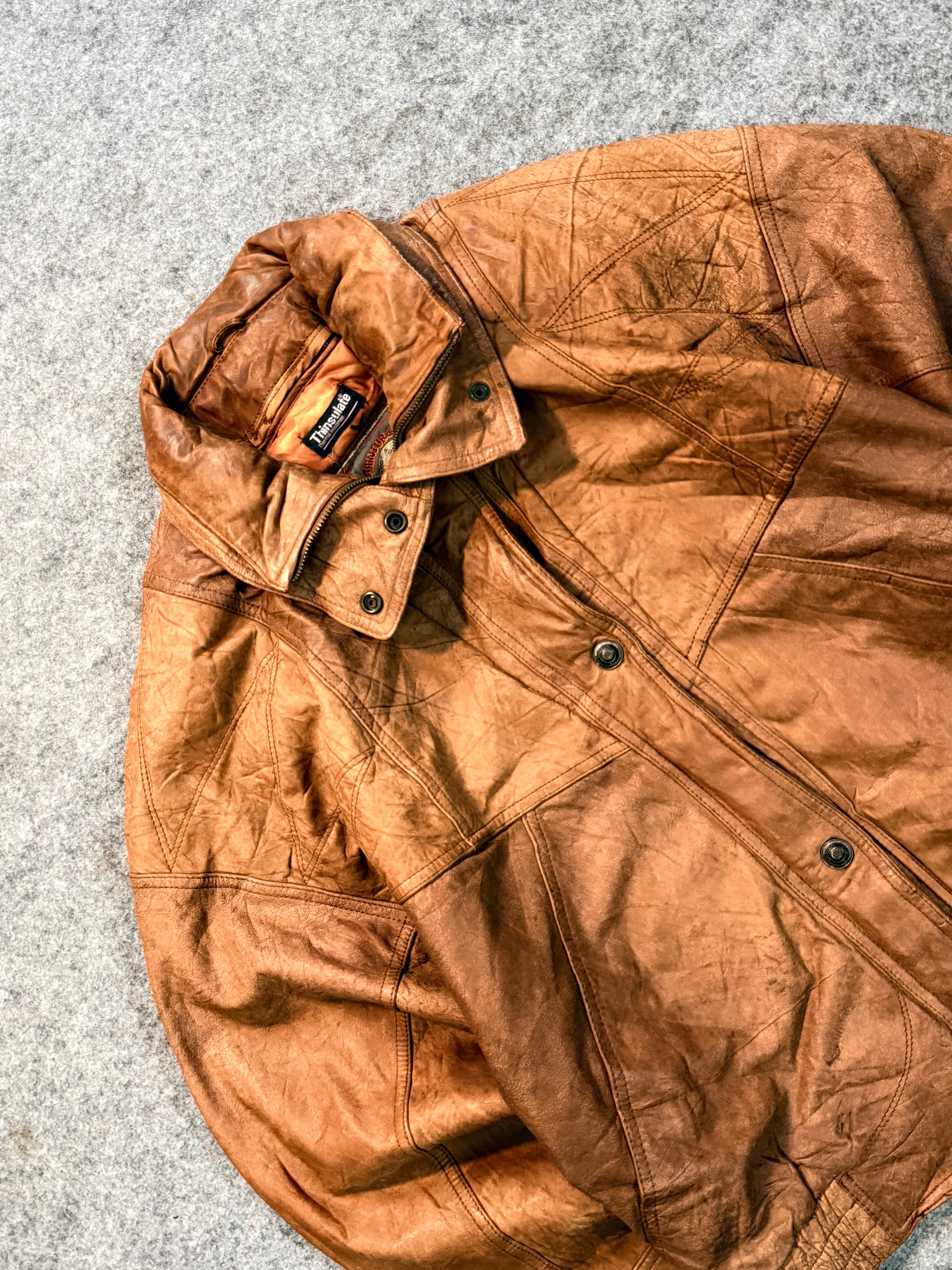 Bomber leather jacket(M/L)