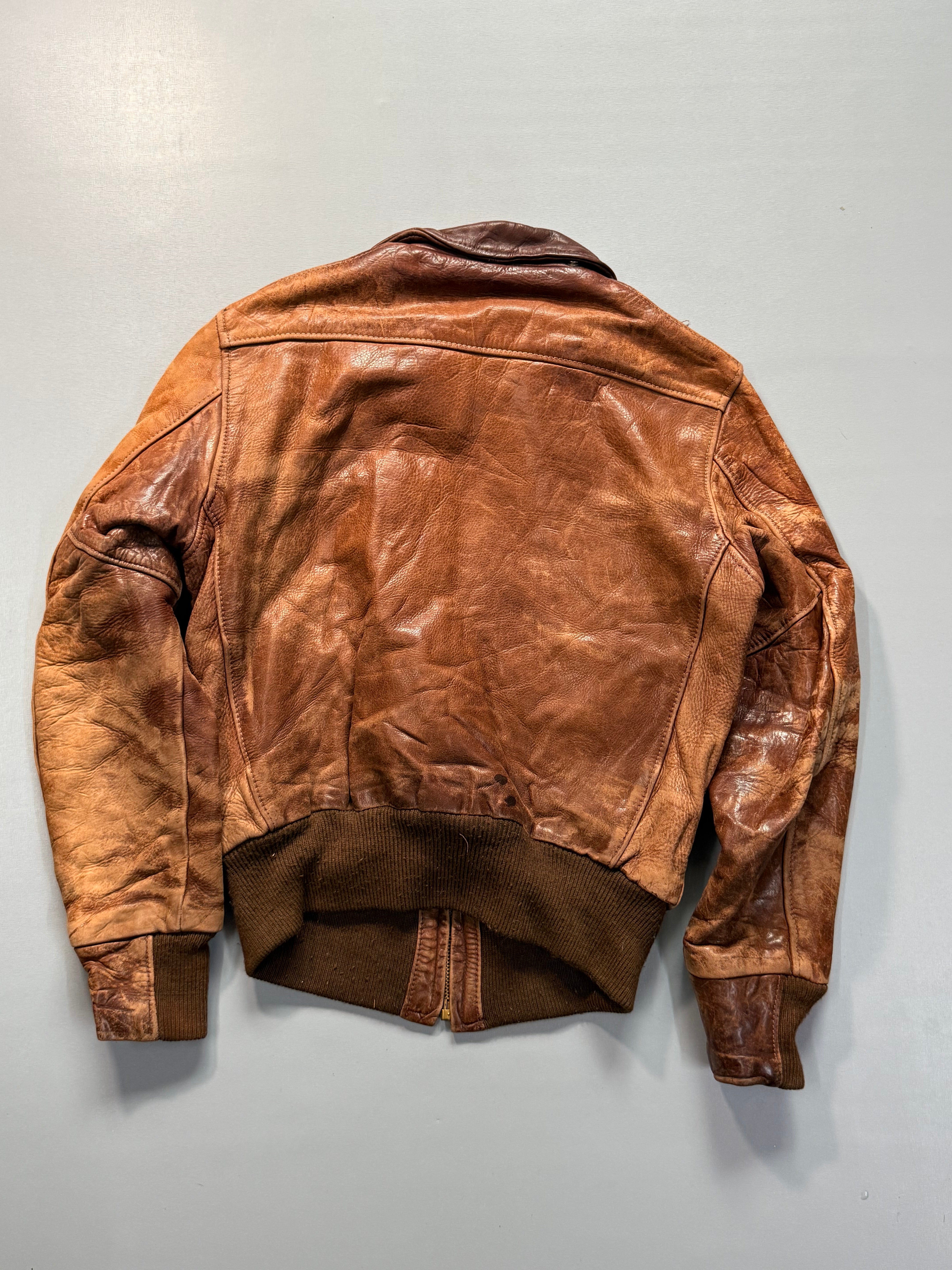 Bomber leather jacket(XS/S)