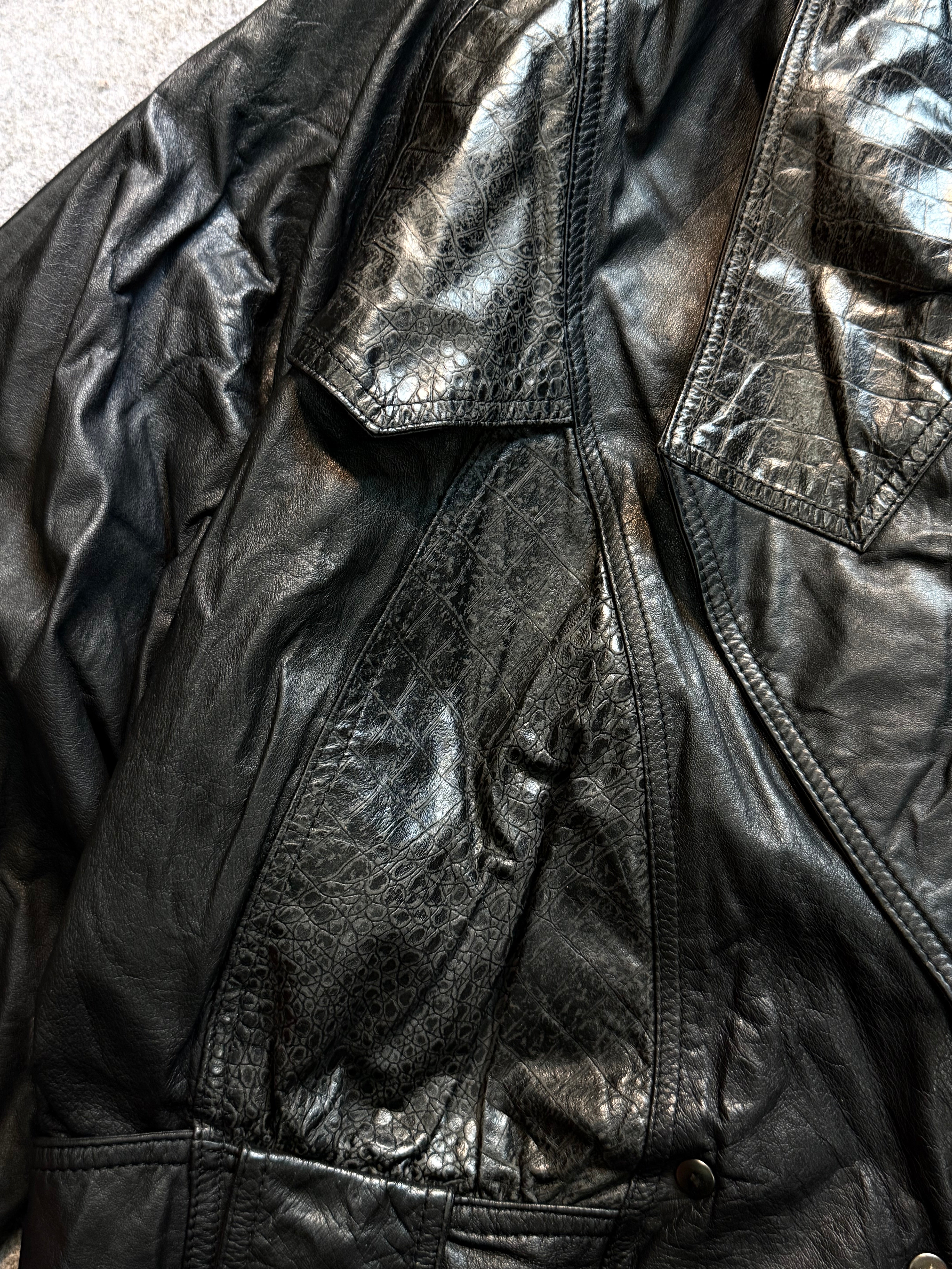 Bomber leather jacket(xs/S)