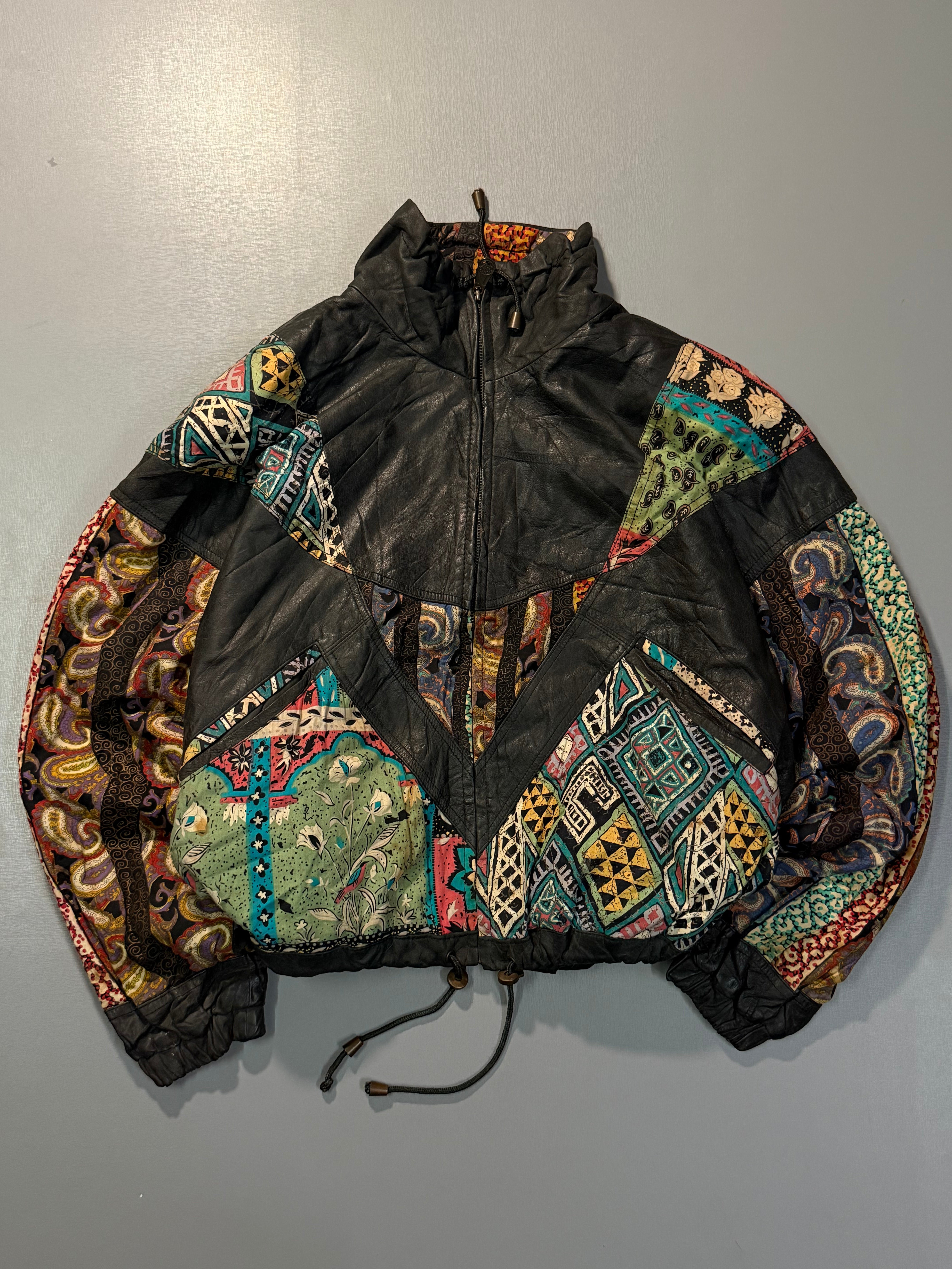 Bomber leather jacket(XS/S/M)