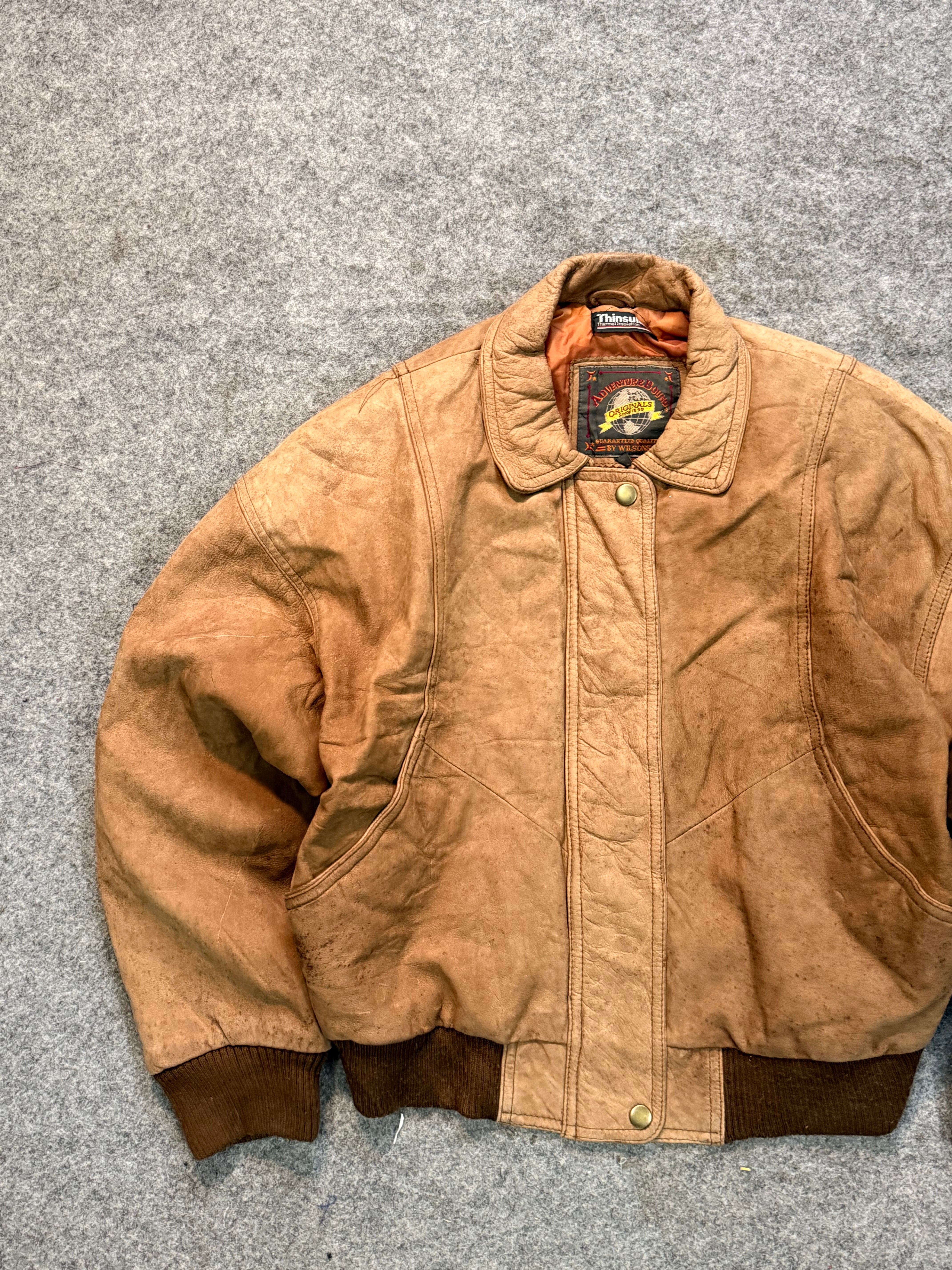 Bomber leather jacket(XS)