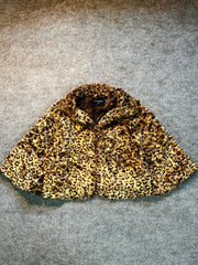 Animal print fur coat(XS/S)