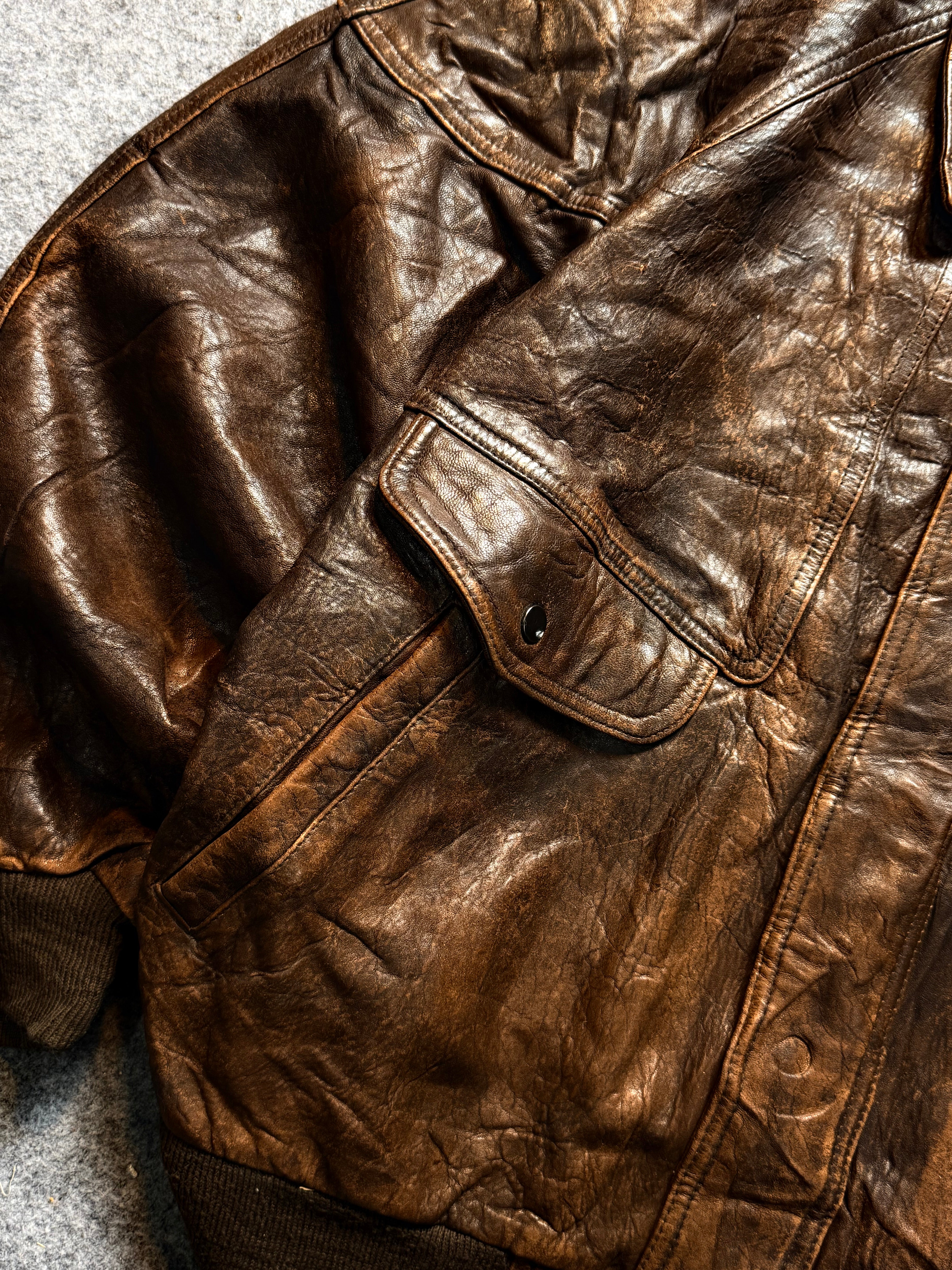 Bomber leather jacket (XL/2XL)