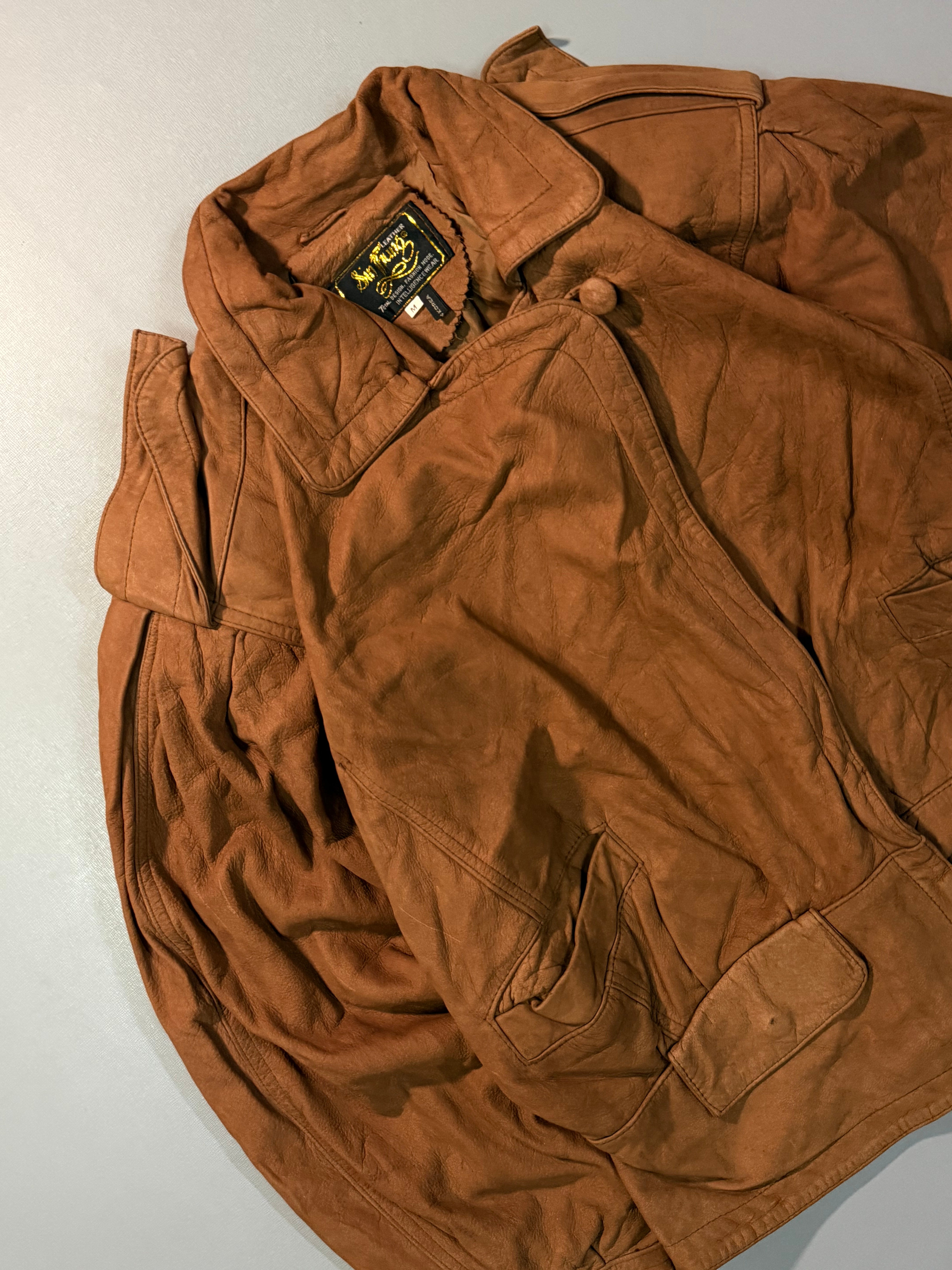 Bomber leather jacket(XS/S)