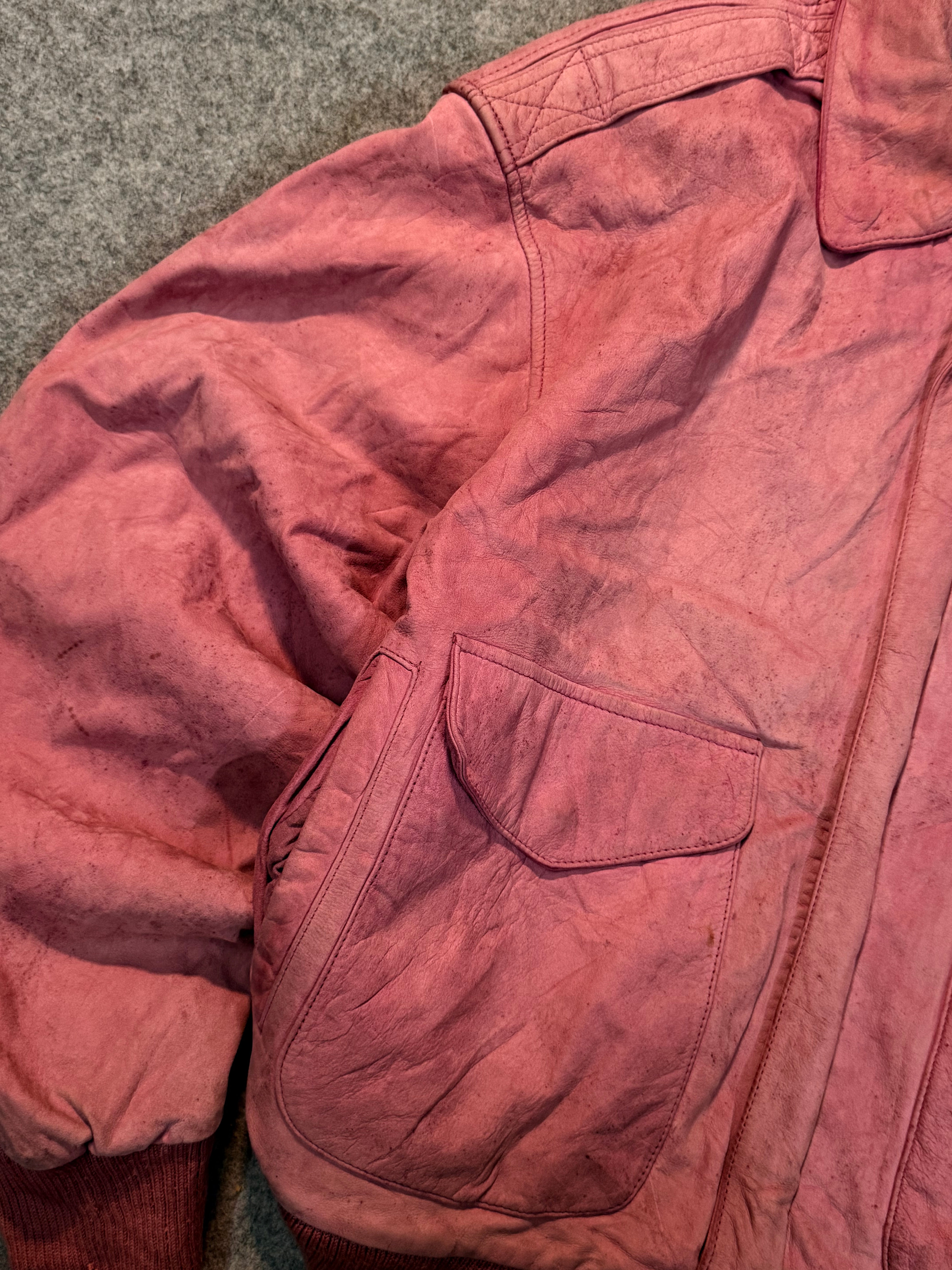 Bomber leather jacket(S/M/L)