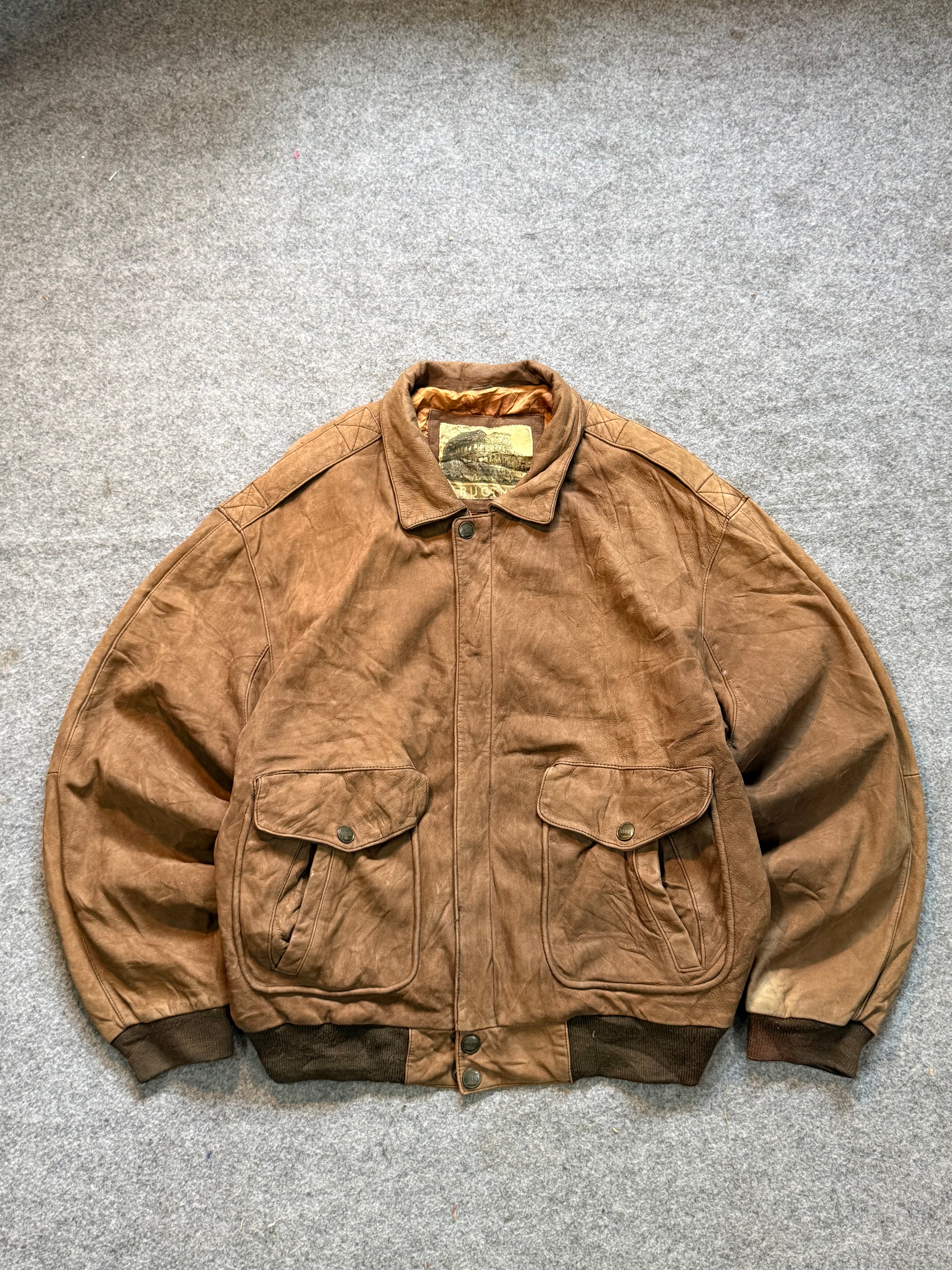 Bomber leather jacket(L/XL)