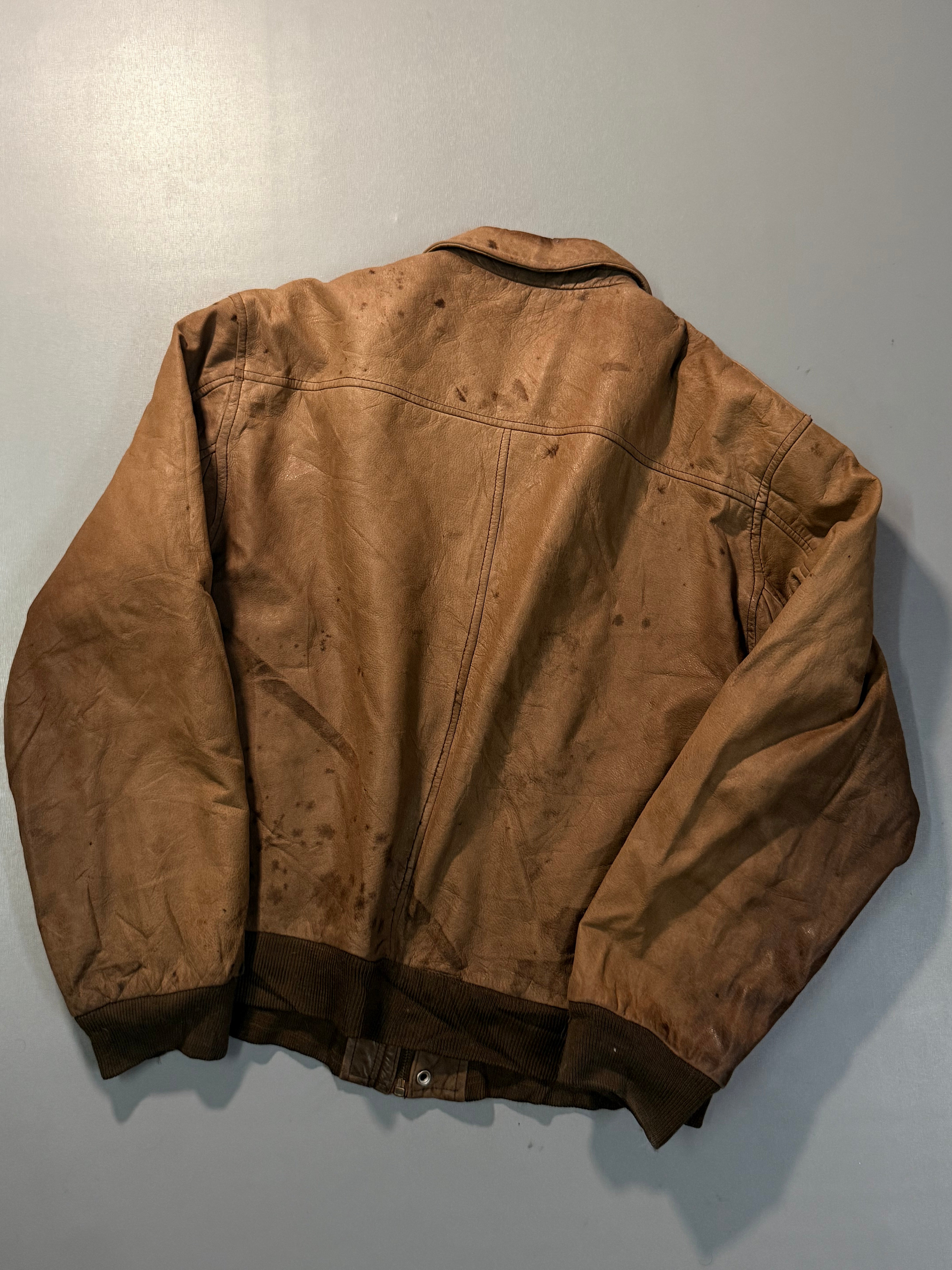 Bomber leather jacket(M/L)