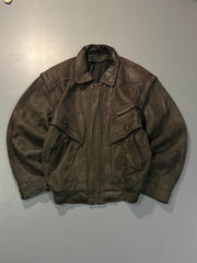 Bomber leather jacket(M/L)