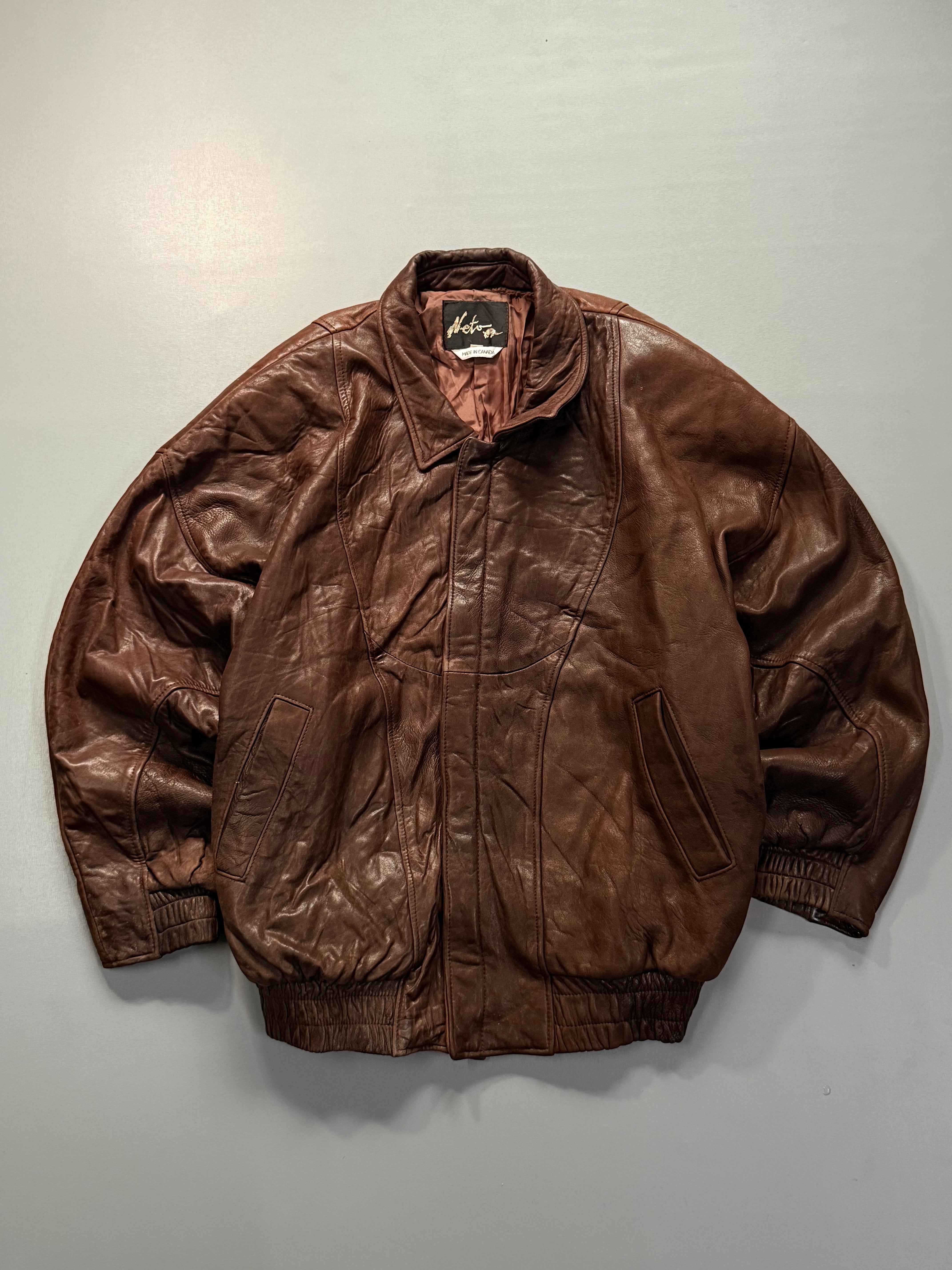 Bomber leather jacket(XL/2XL)