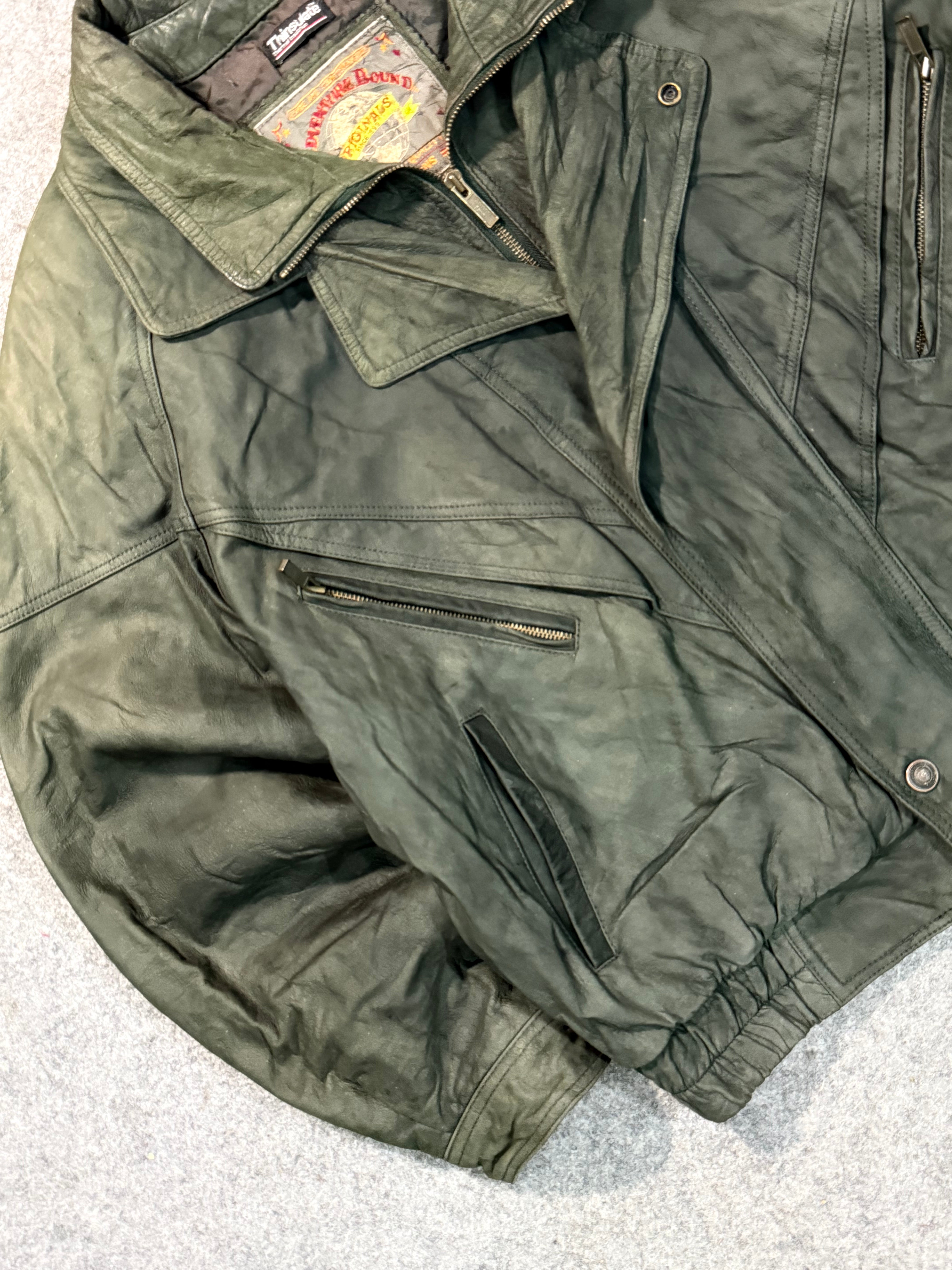 Bomber leather jacket(M/L)