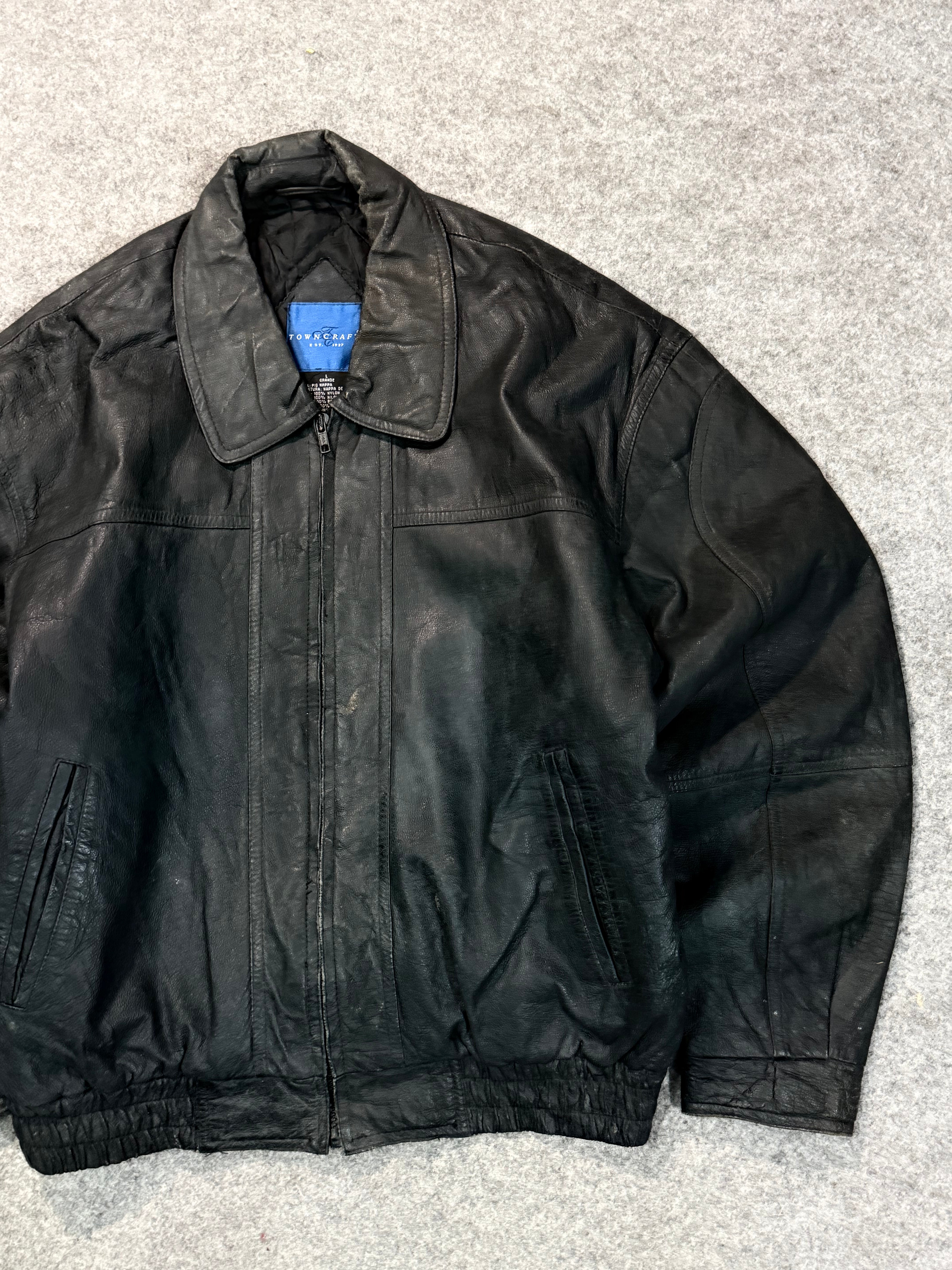 Bomber leather jacket(M/L)