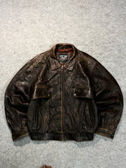 Bomber leather jacket(M/L)
