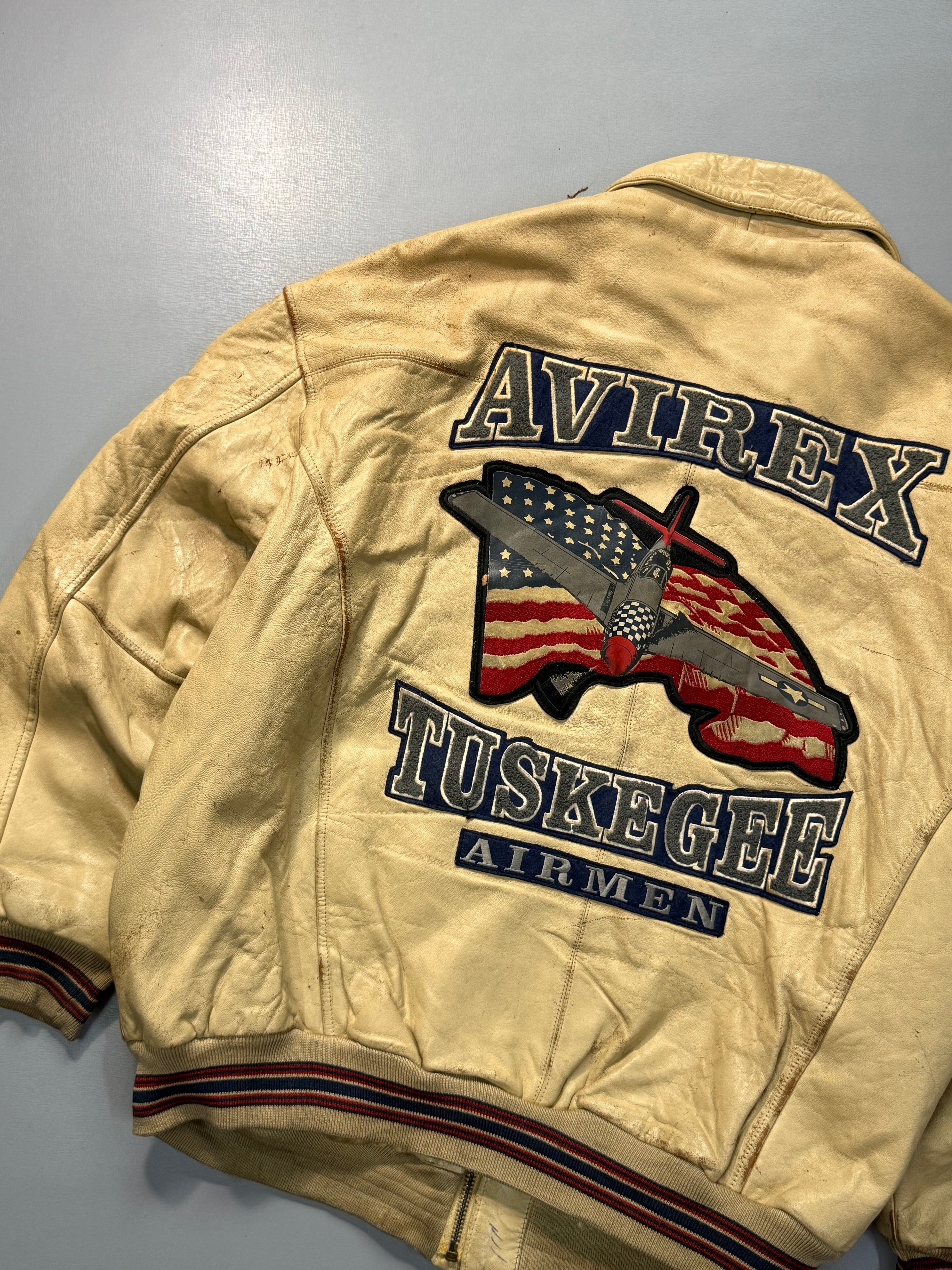 Avirex bomber leather jacket(2XL-3XL)