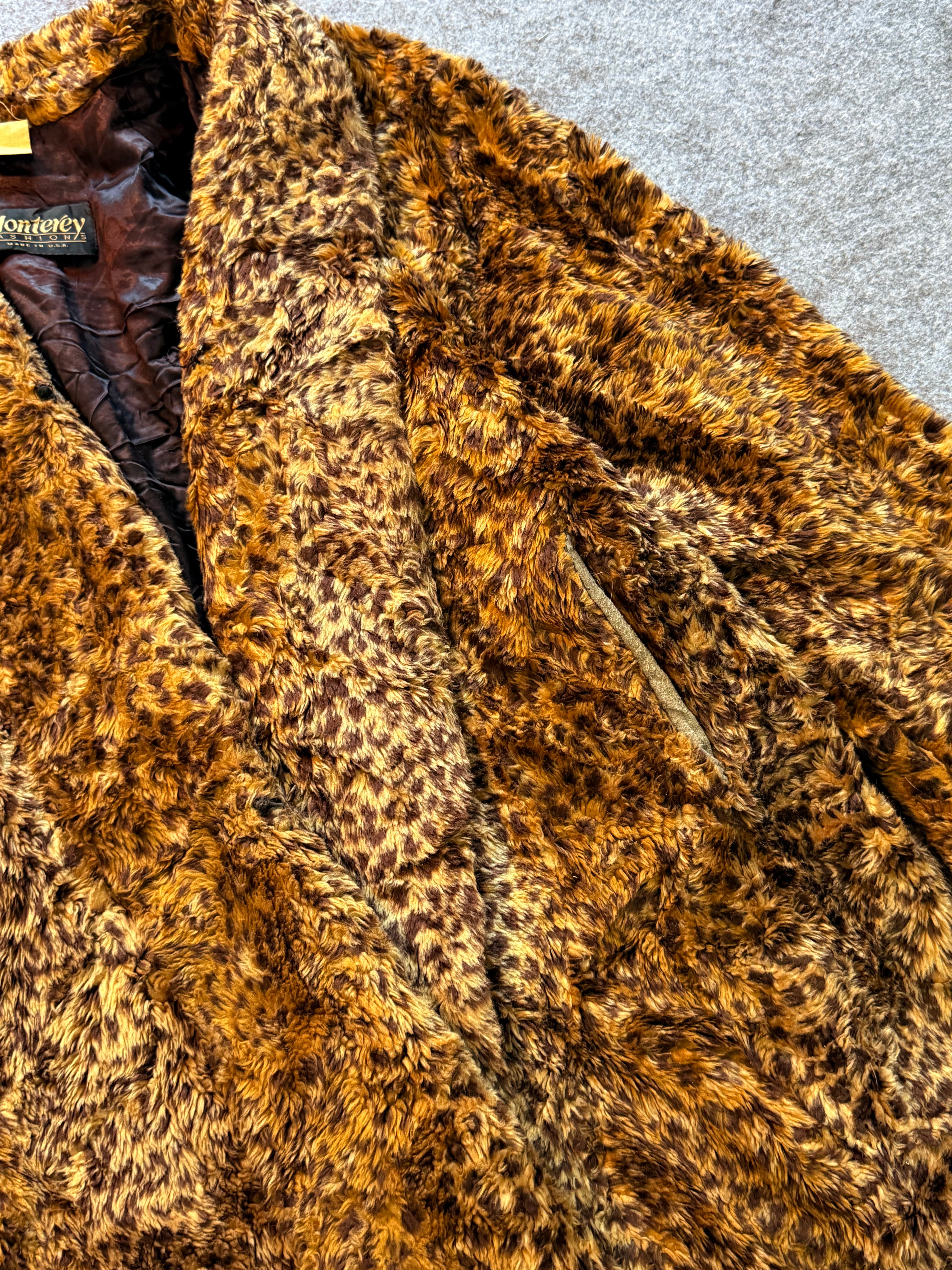 Animal print fur coat(XL+)