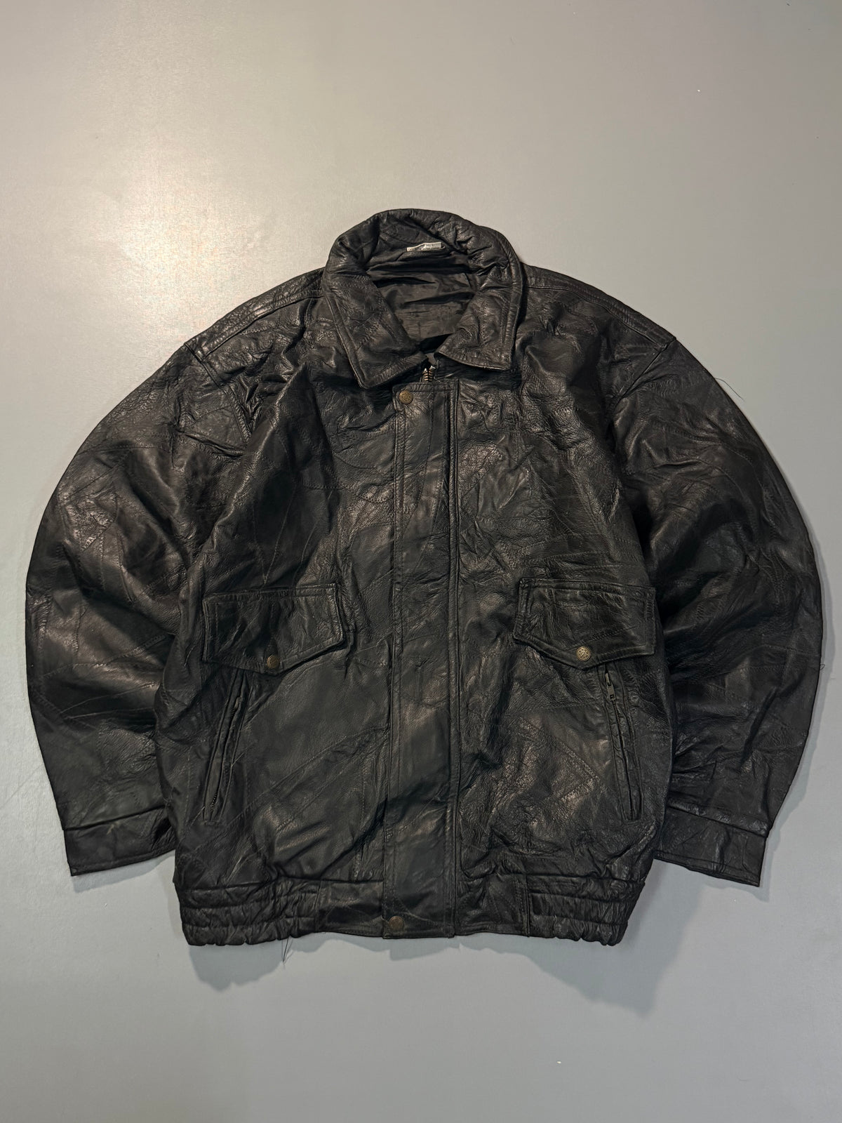 Bomber leather jacket(L/XL)