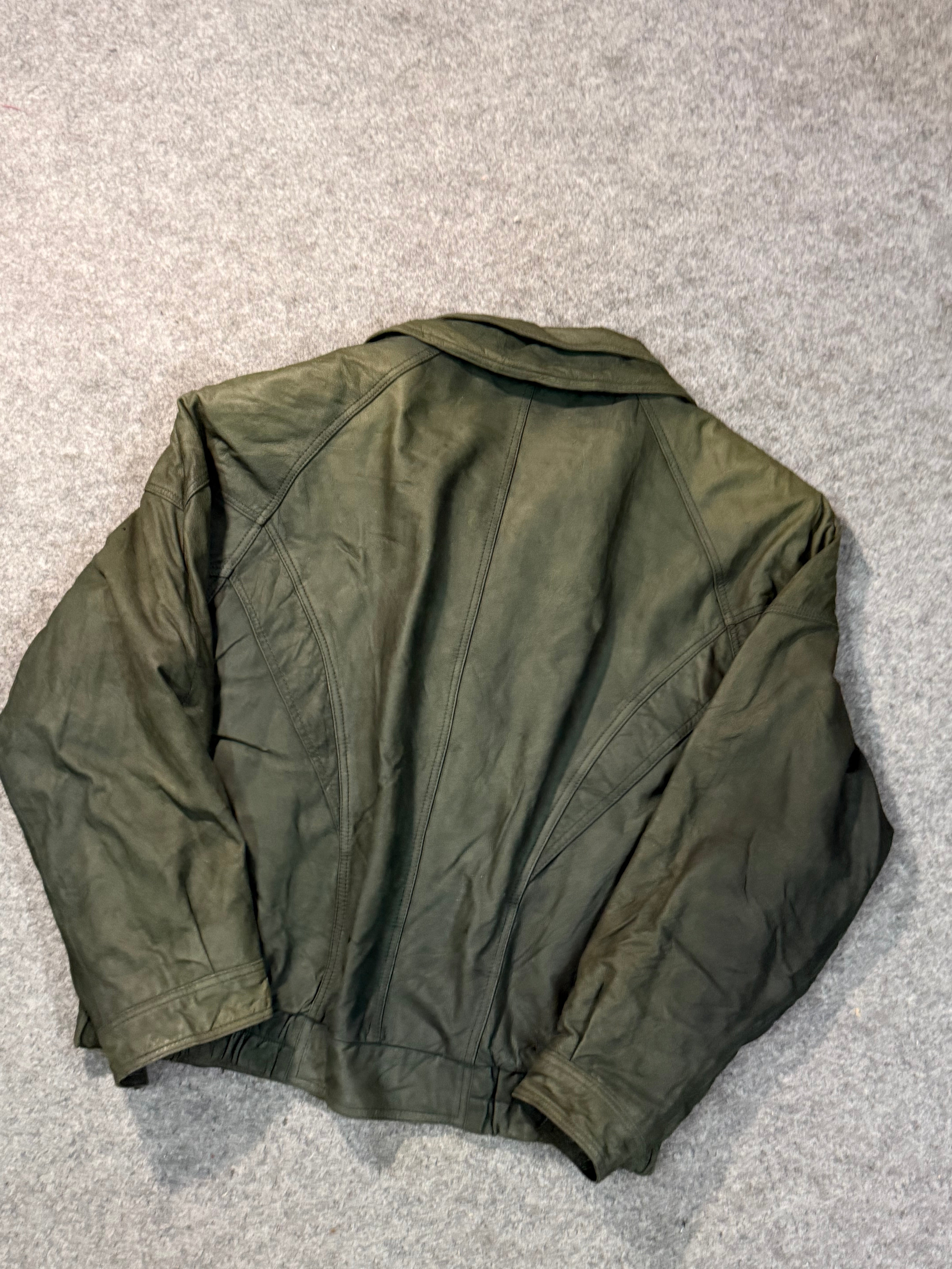 Bomber leather jacket(M/L)