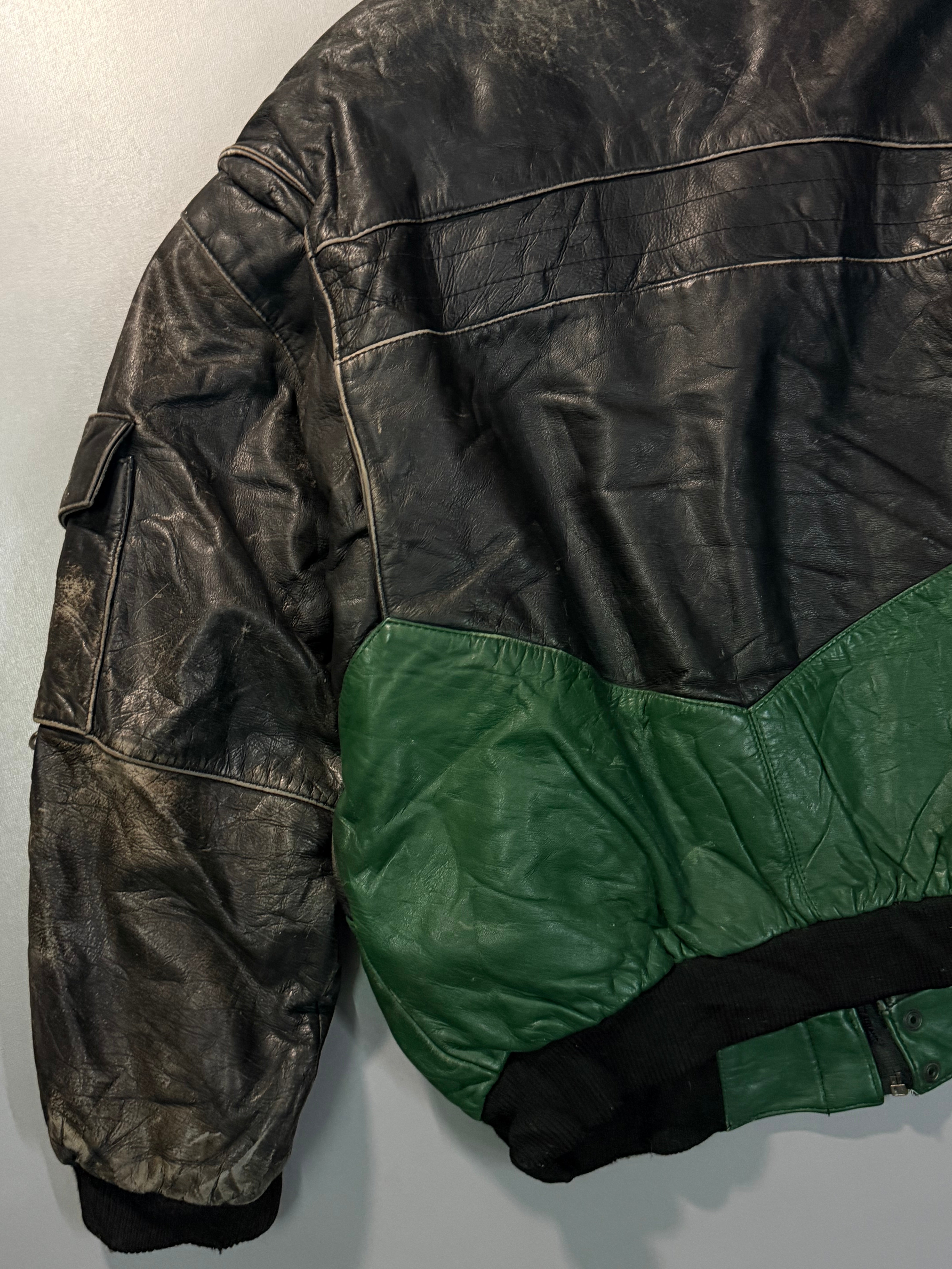 Bomber leather jacket(M/L)