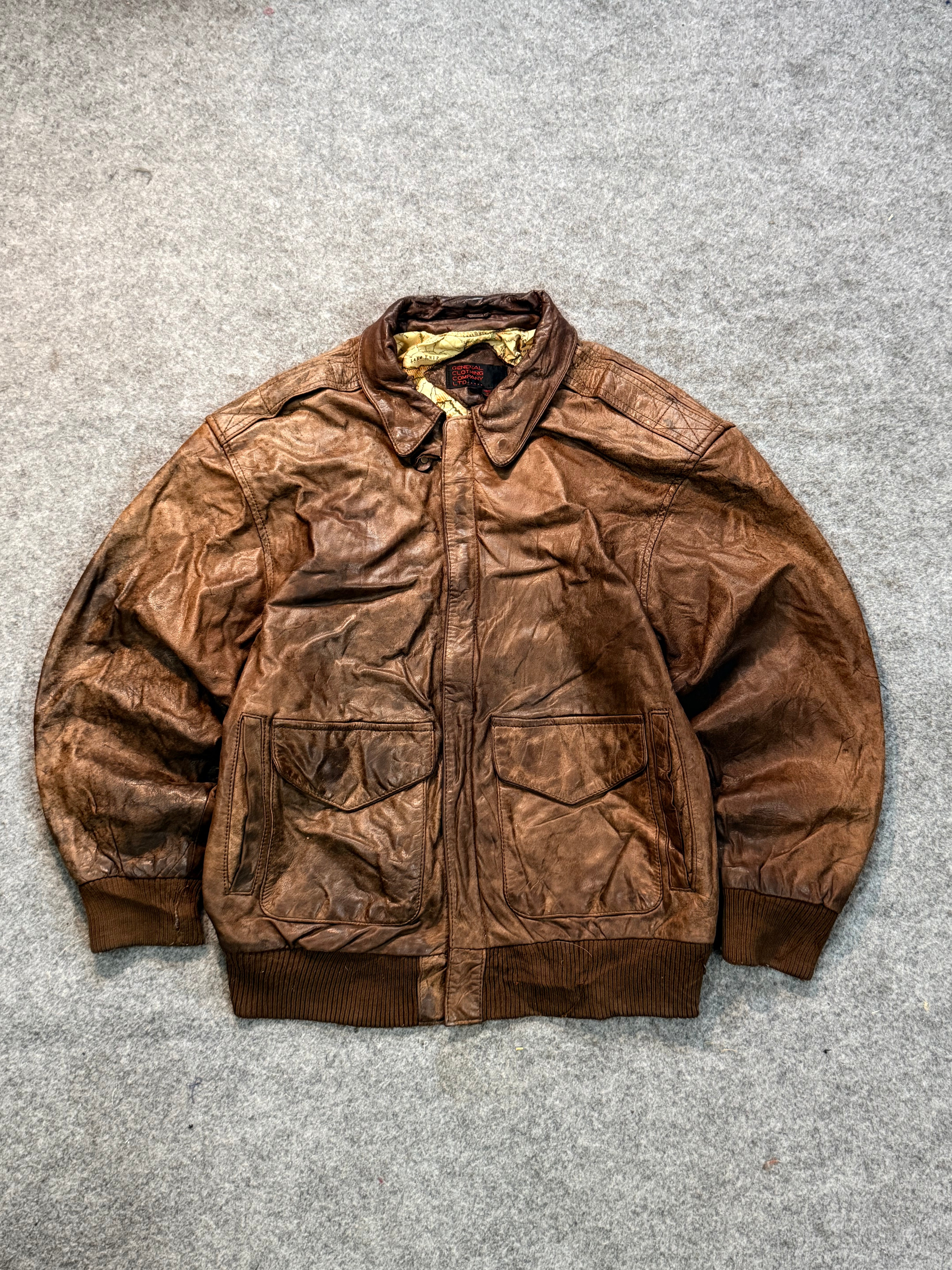 Bomber leather jacket(M/L)