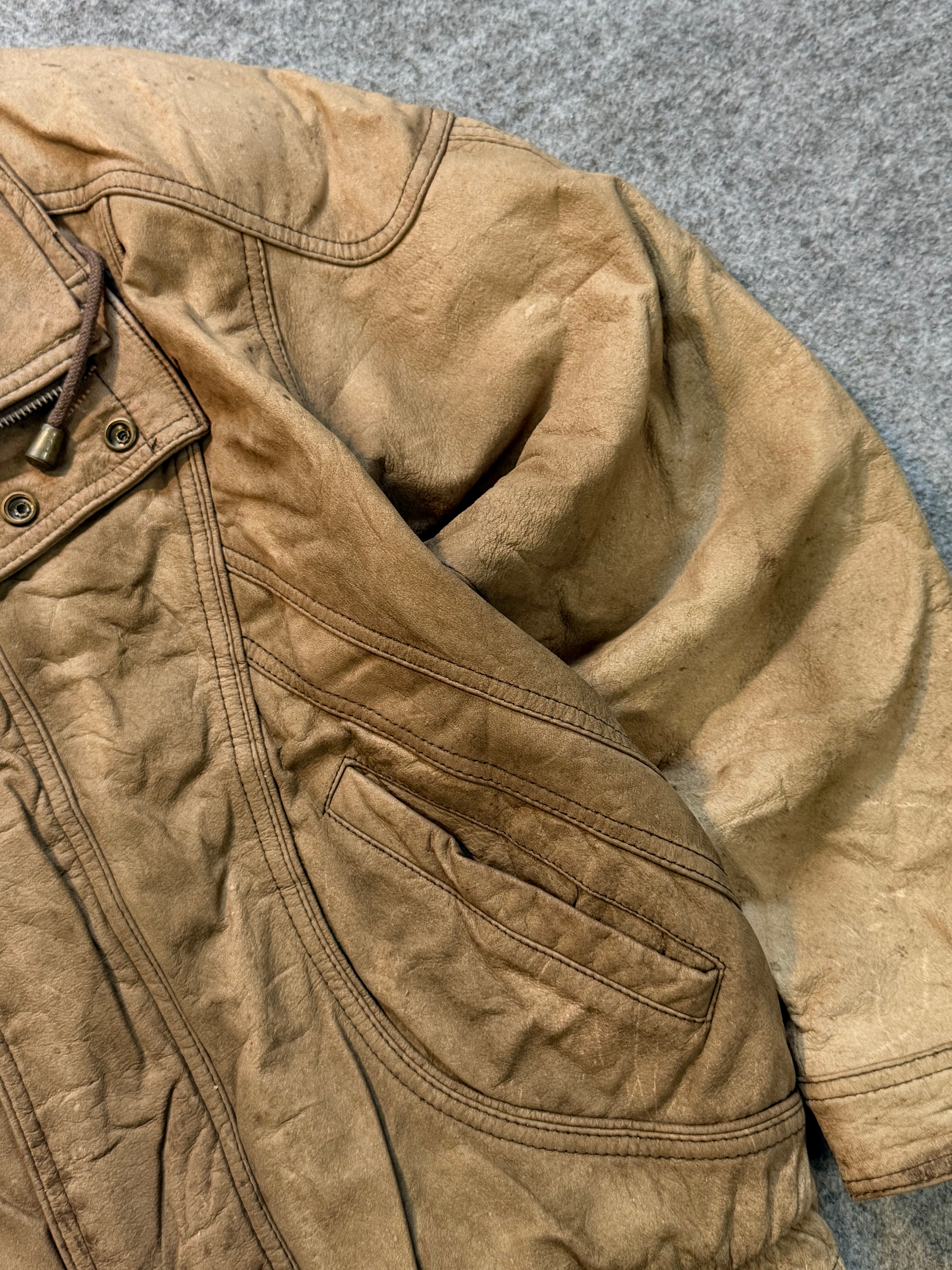 Bomber leather jacket(S/M)