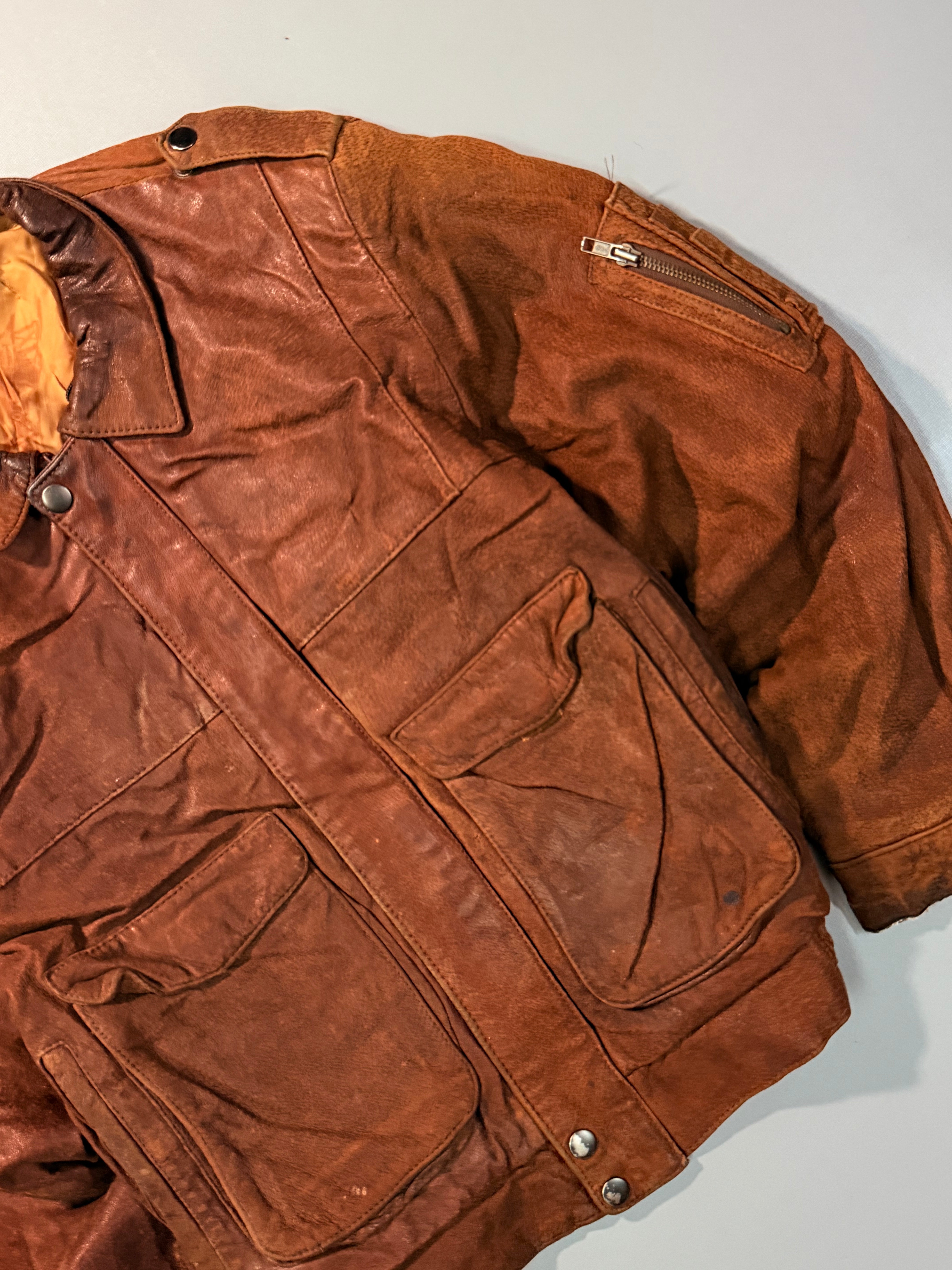 Bomber leather jacket(XS/S)