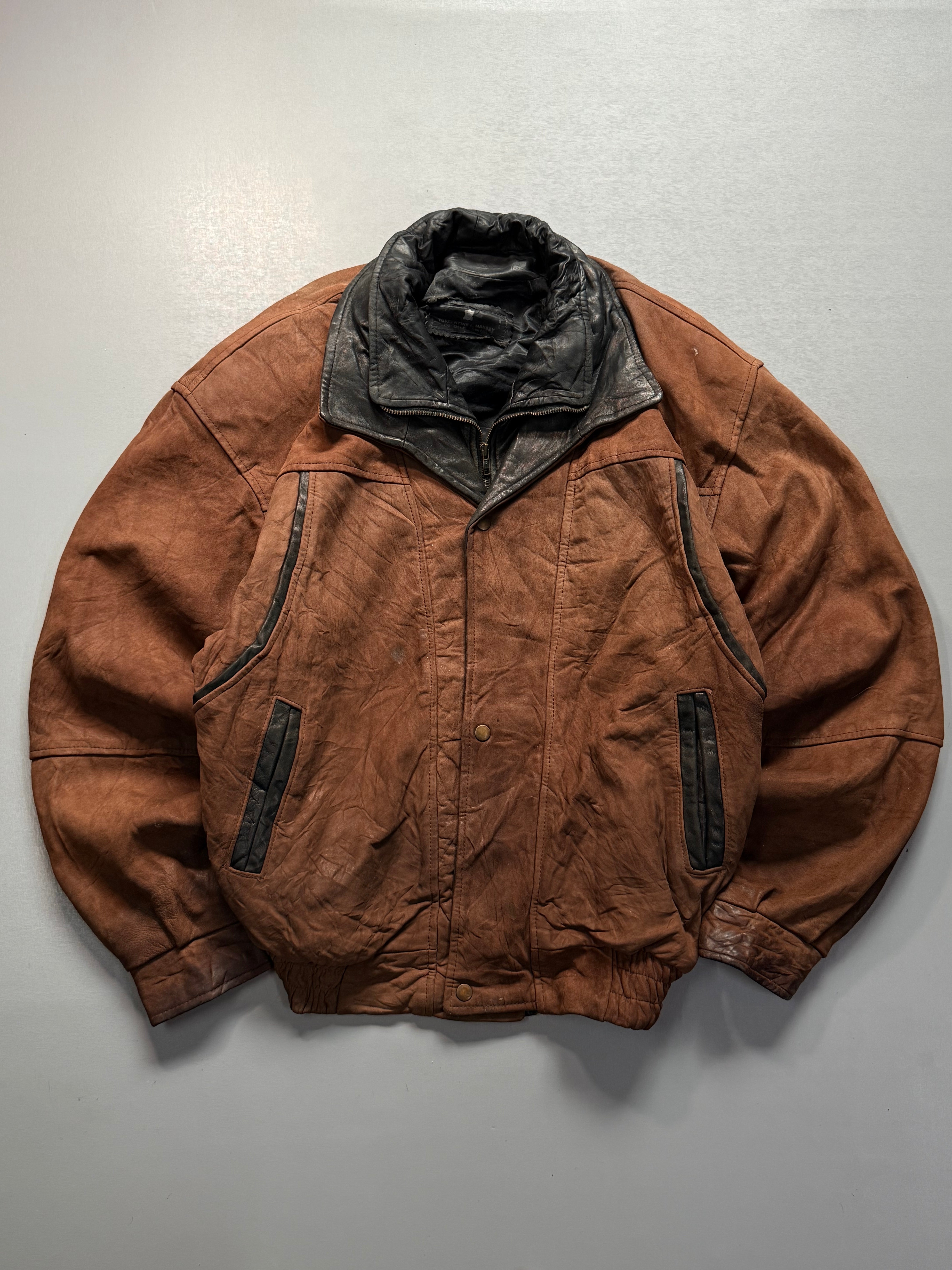 Bomber leather jacket(XL/2XL)