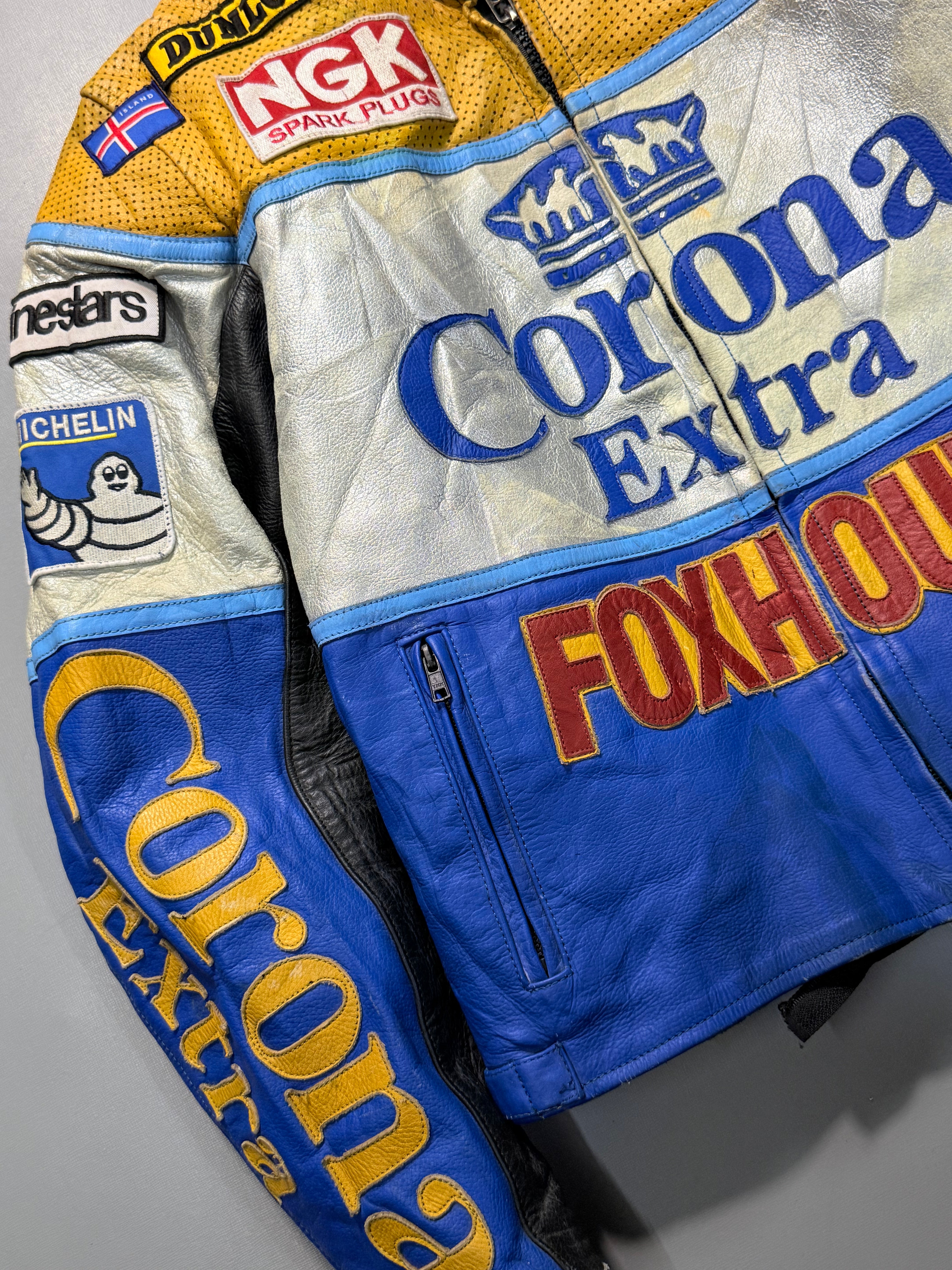 Corona extra biker leather jacket(XS/S)