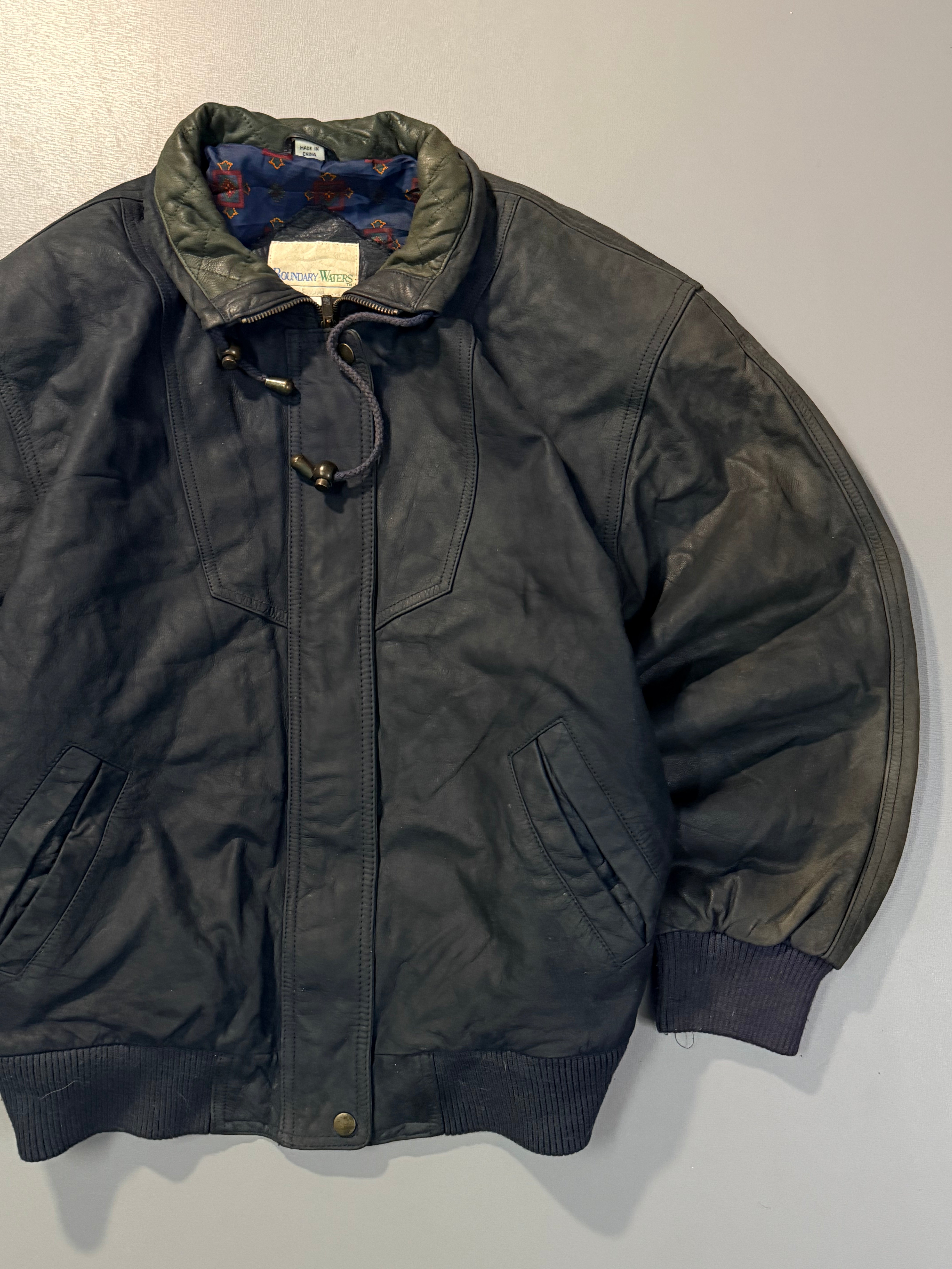 Bomber leather jacket(L/XL)