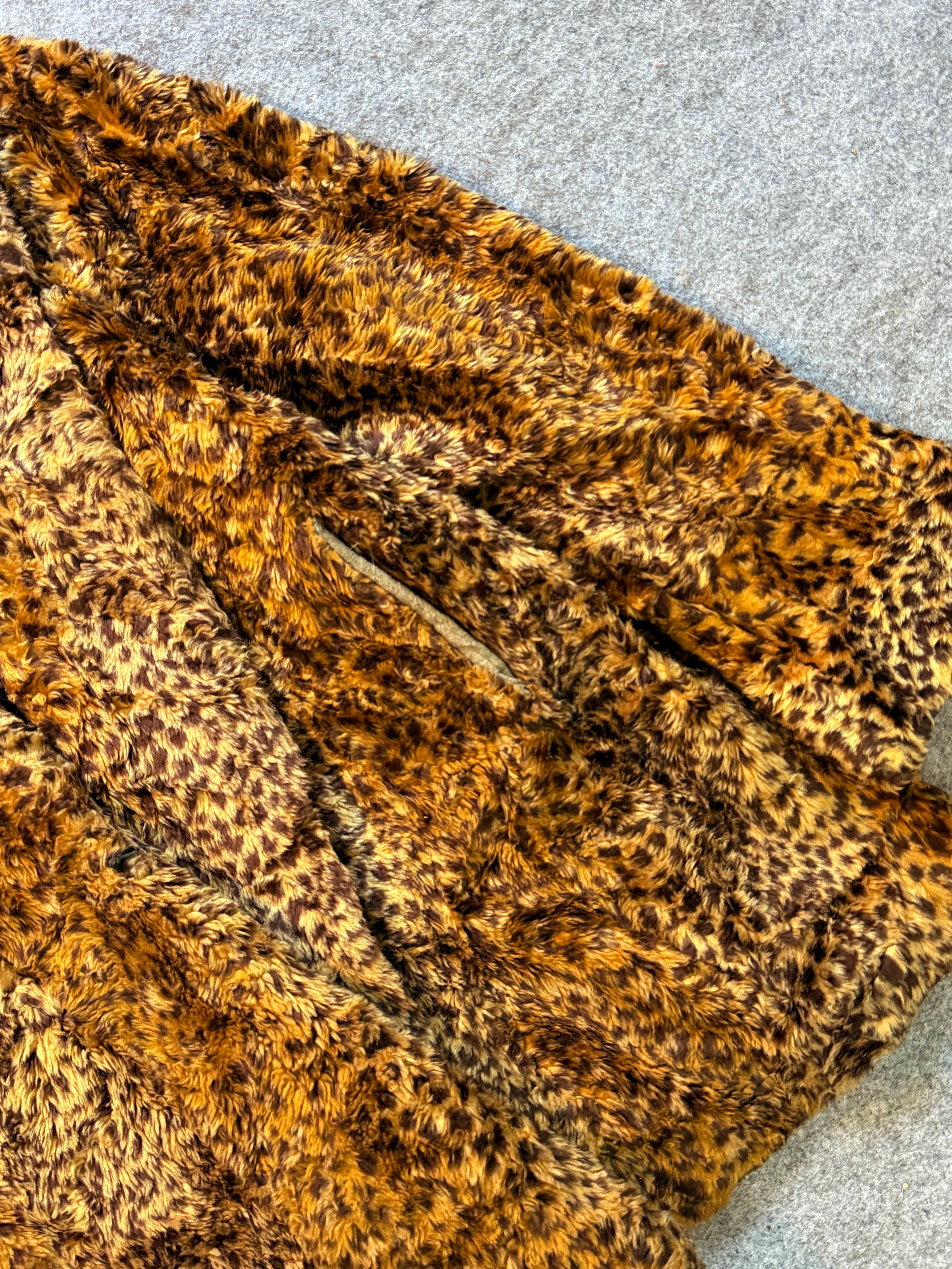 Animal print fur coat(XL+)