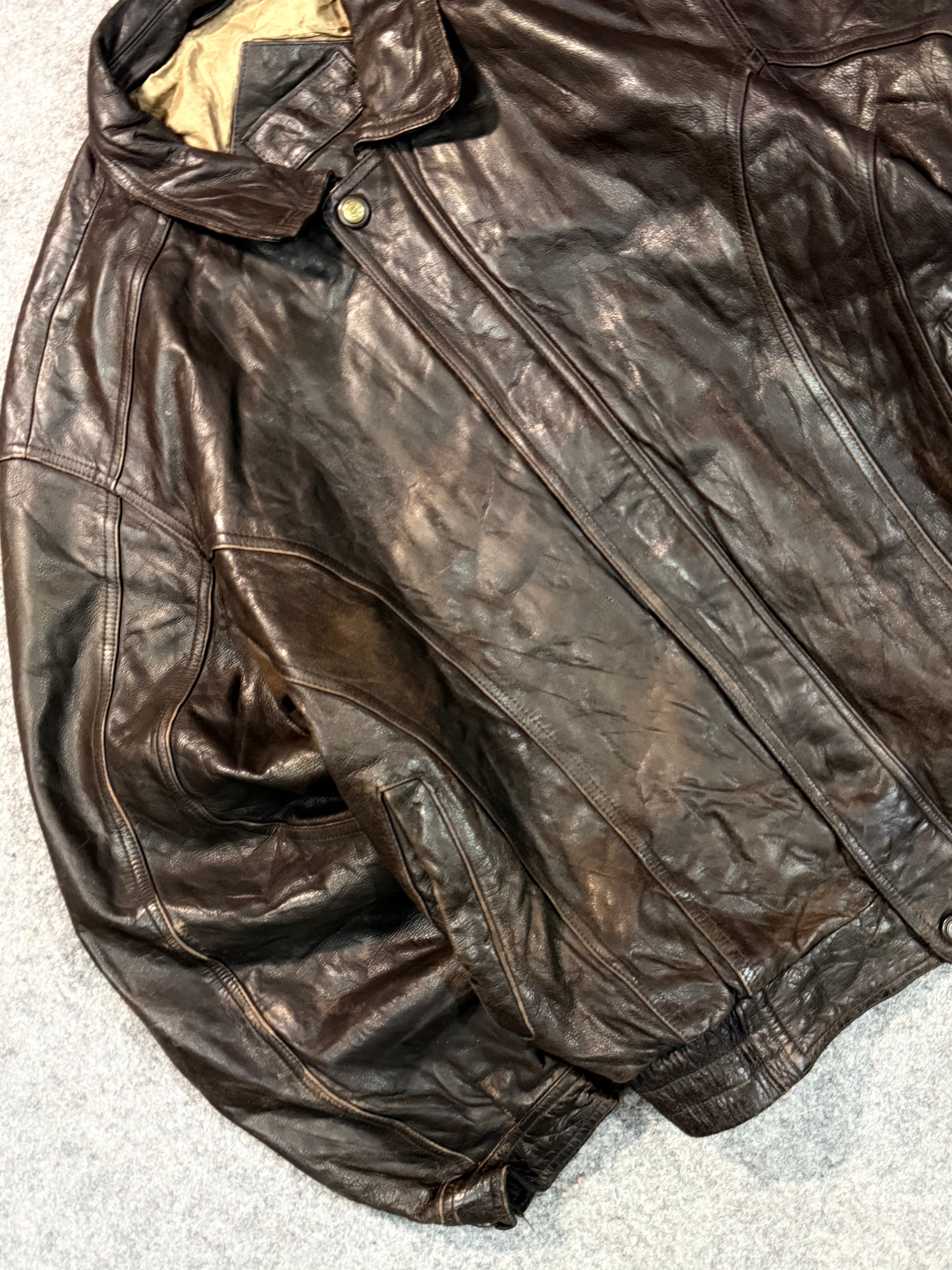 Bomber leather jacket(XL+)