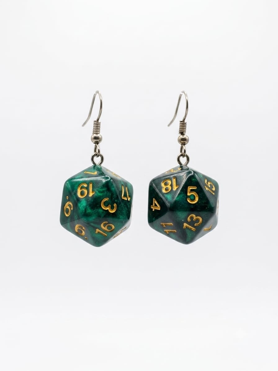 Green chunky earrings