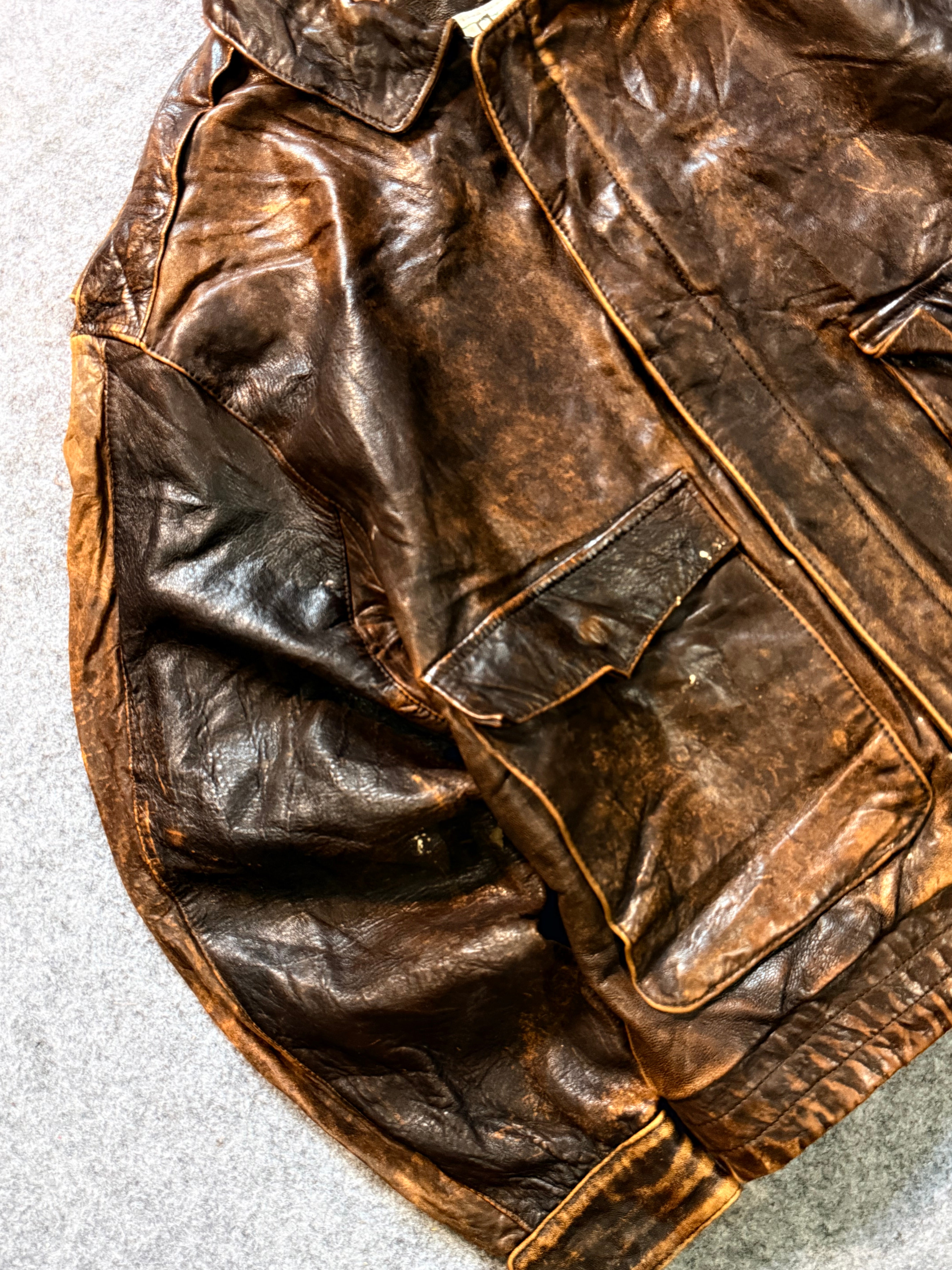 Bomber leather jacket(S/M/L)
