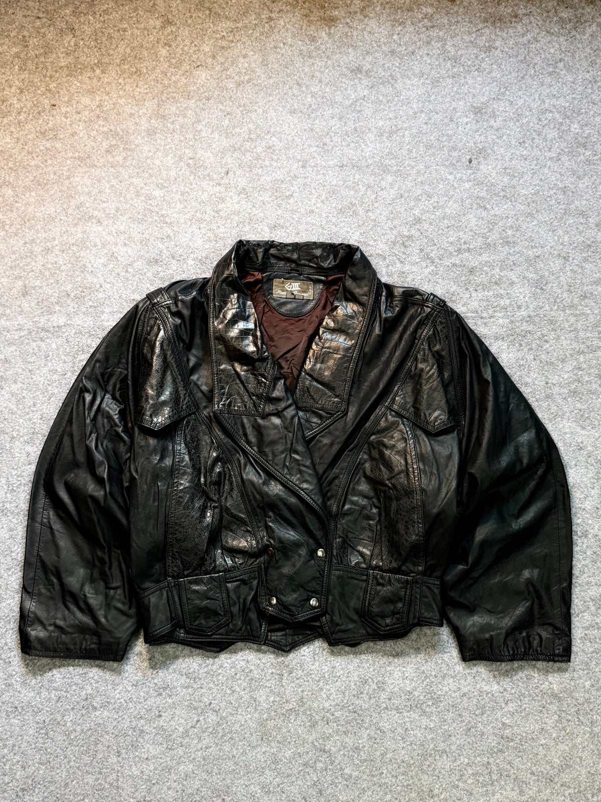 Bomber leather jacket(xs/S)
