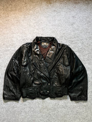 Bomber leather jacket(xs/S)