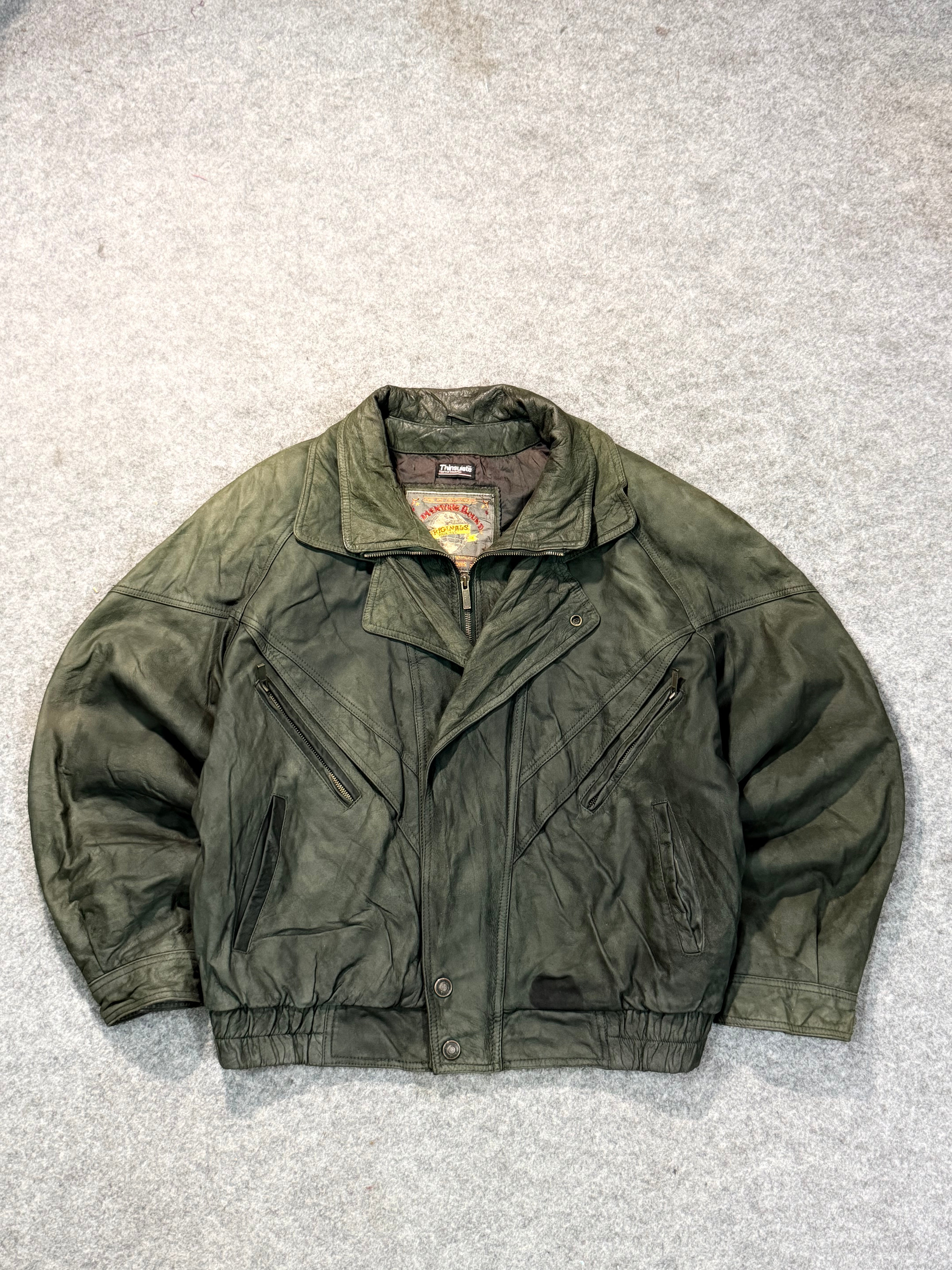 Bomber leather jacket(M/L)